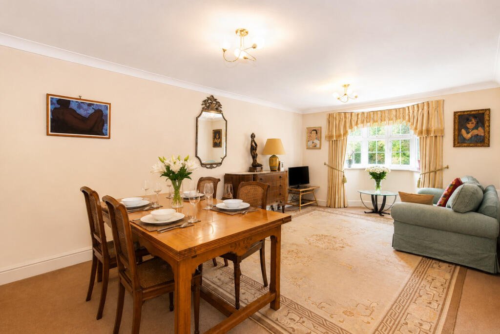 Living and dining space in the Pippins Court apartment