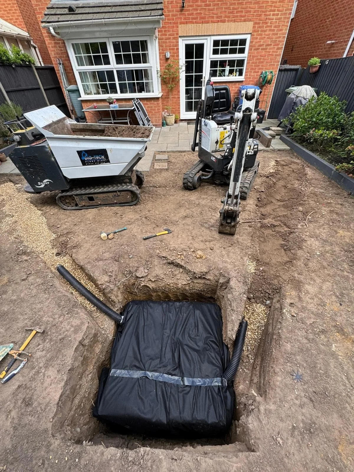 Soakaway installation by BWL Construction