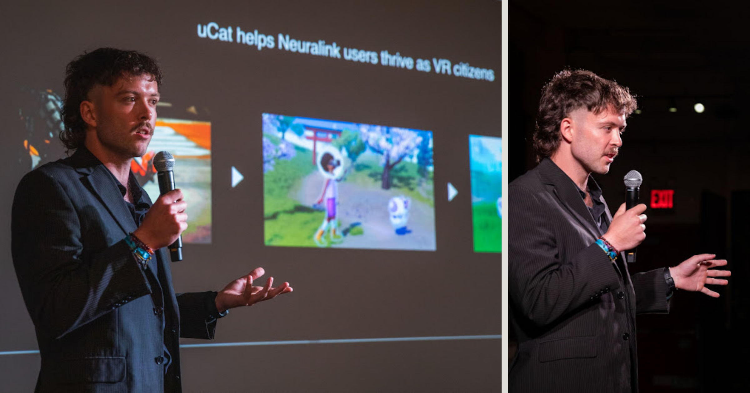 Sam Hosovsky, CEO of uCat, speaking at a neurotech event about the future of brain-computer interfaces