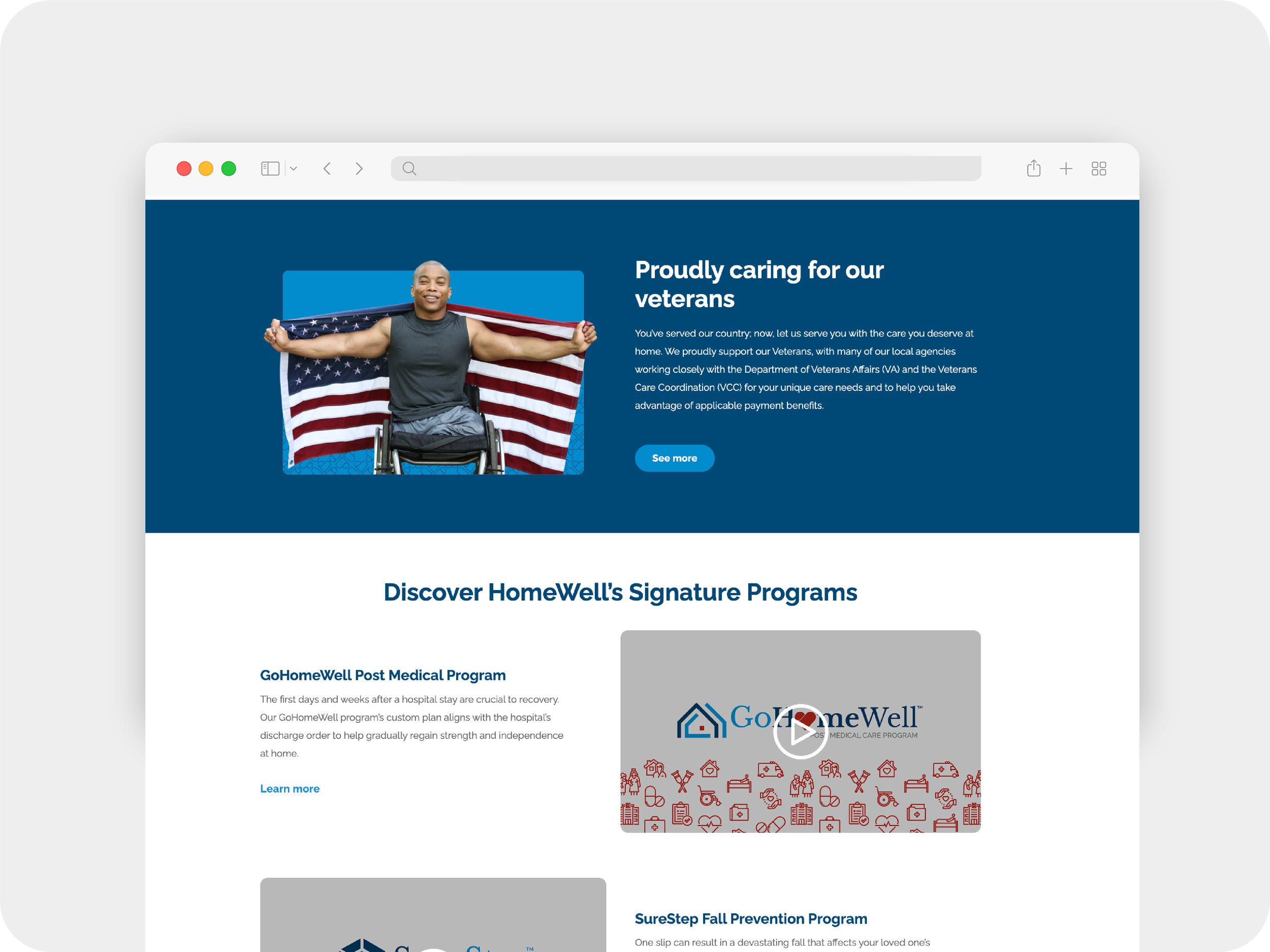 Jobs and benefits page from the HomeWell brand site