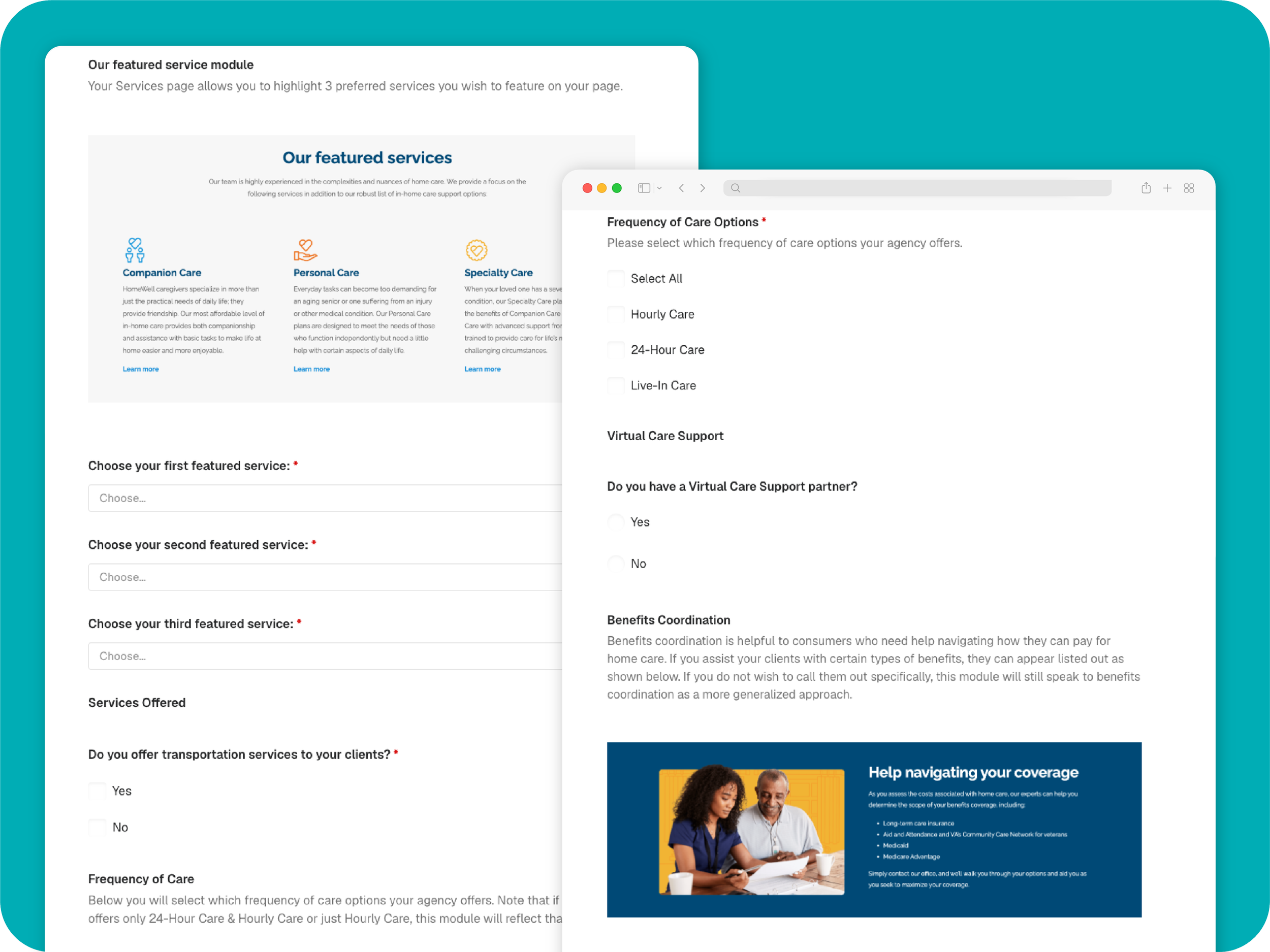 Structured intake form used to collect each franchisee's site details