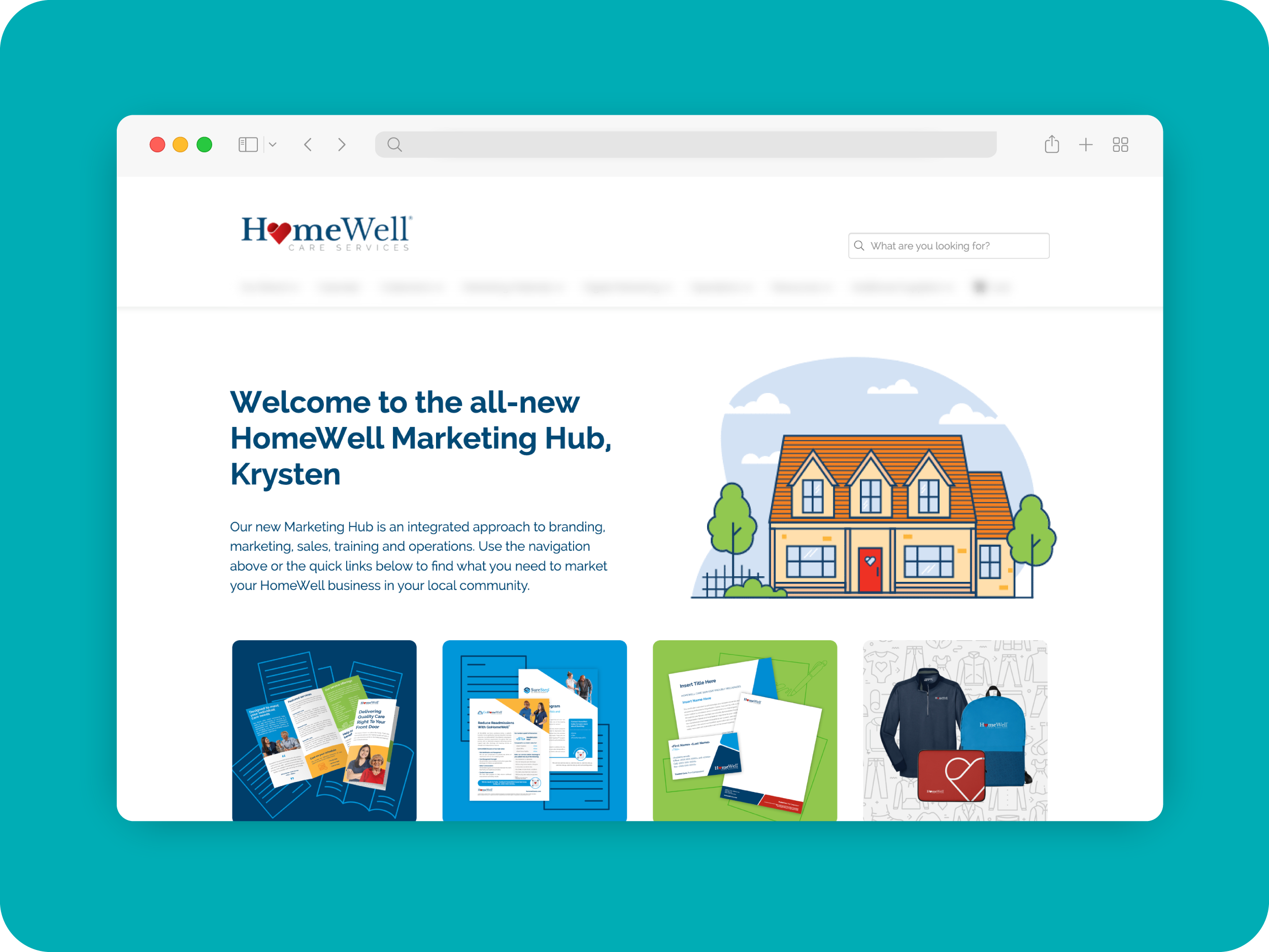 Customized HomeWell Marketing Hub homepage