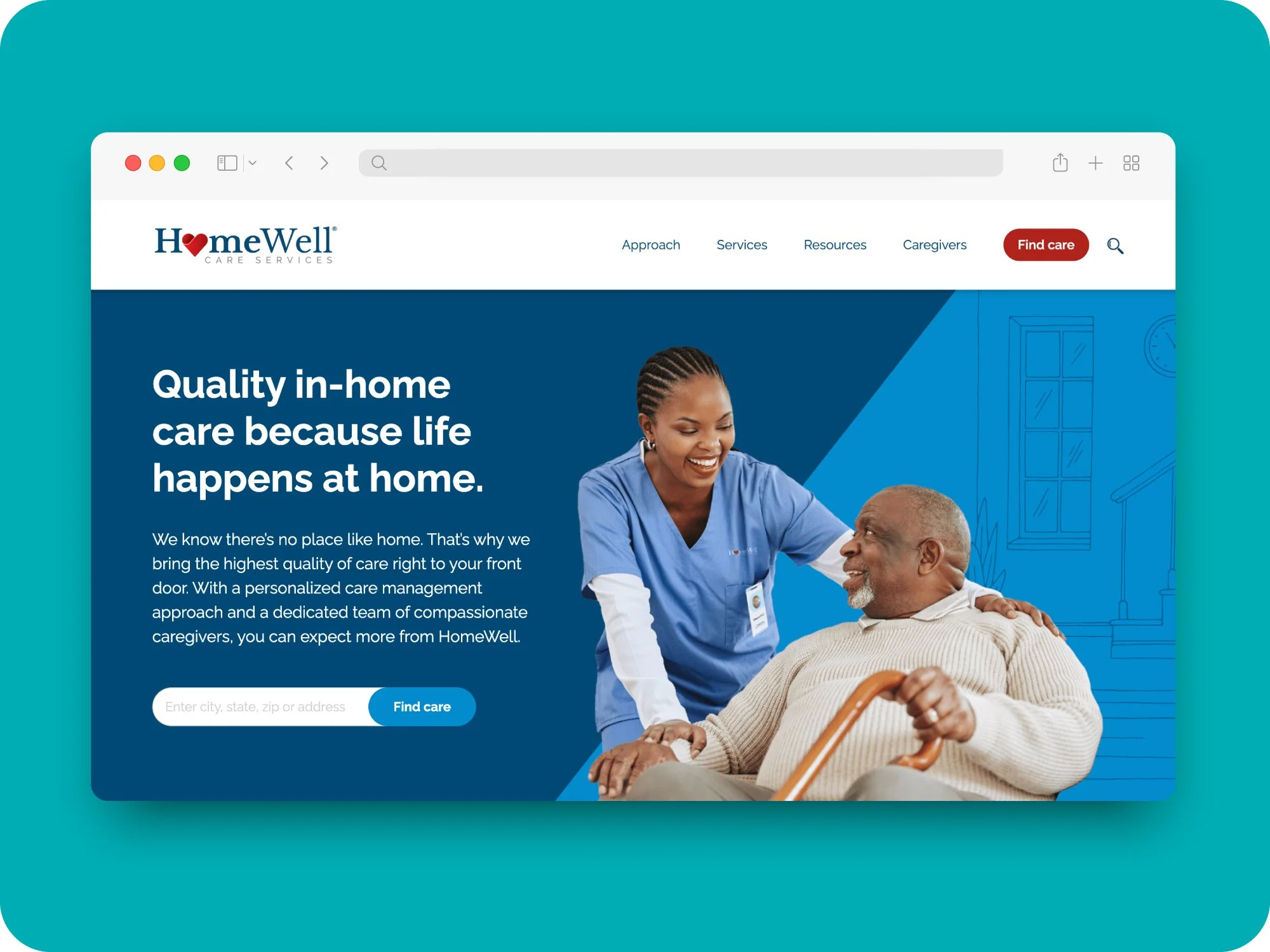 B2C website redesign screenshot