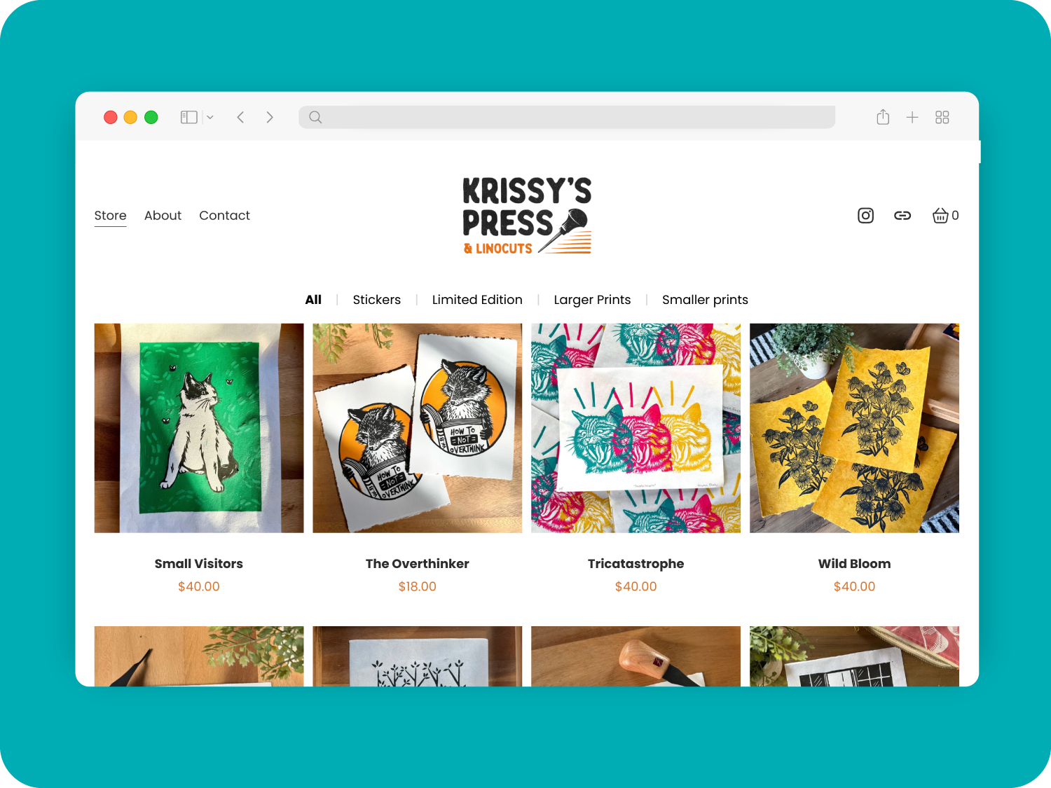 Krissy's Press final store page