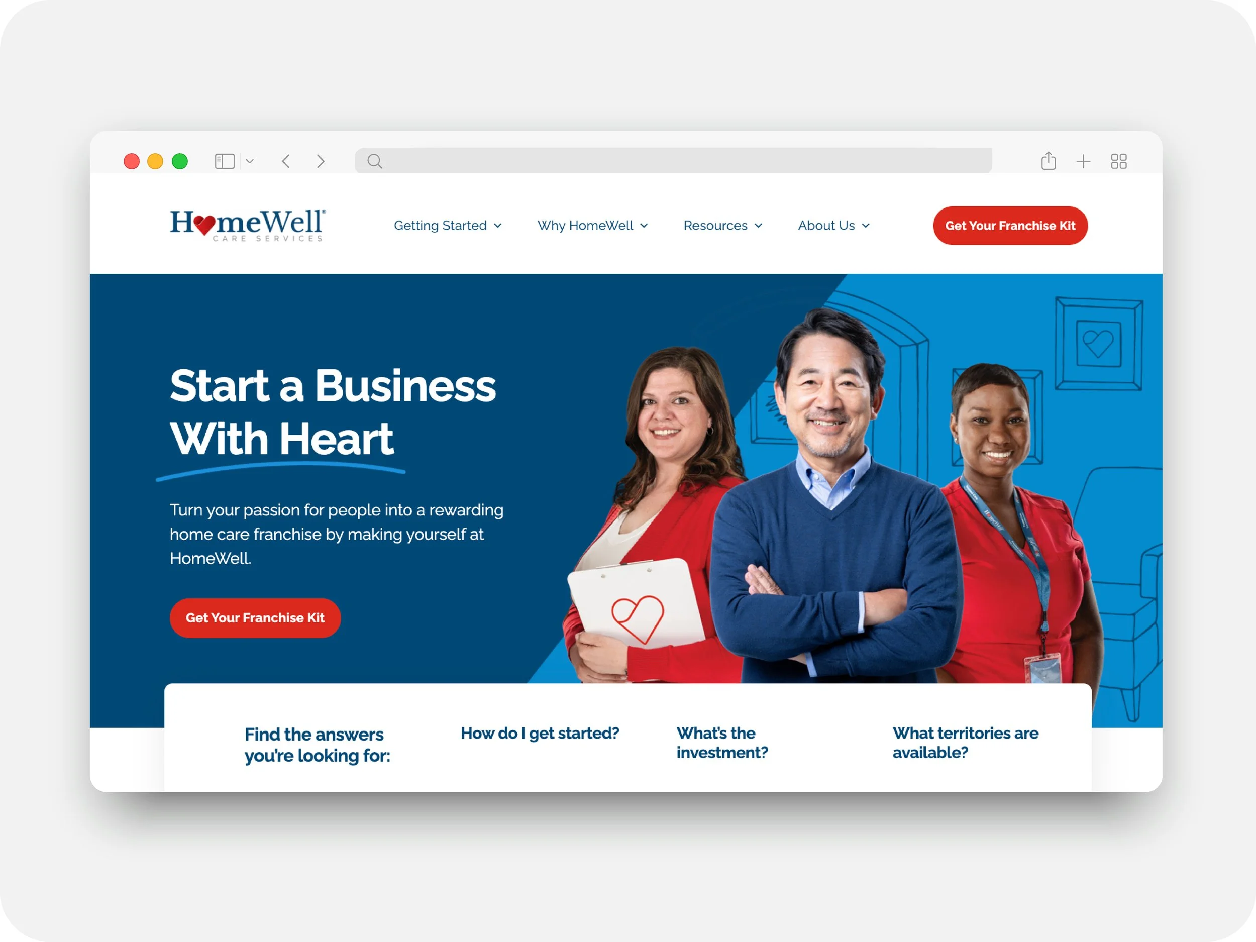 B2B website redesign screenshot