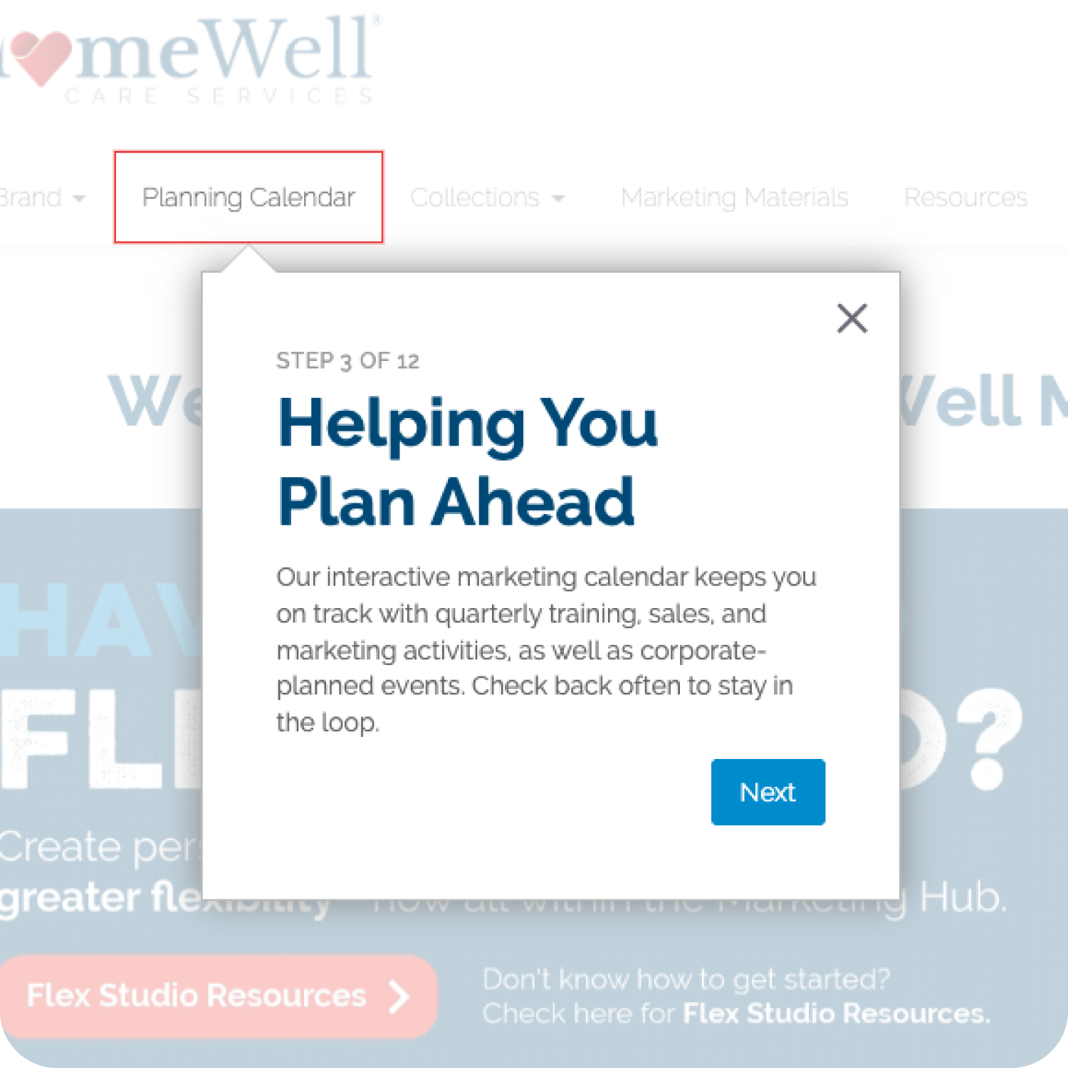 Pendo onboarding walkthrough, step 3: Helping You Plan Ahead