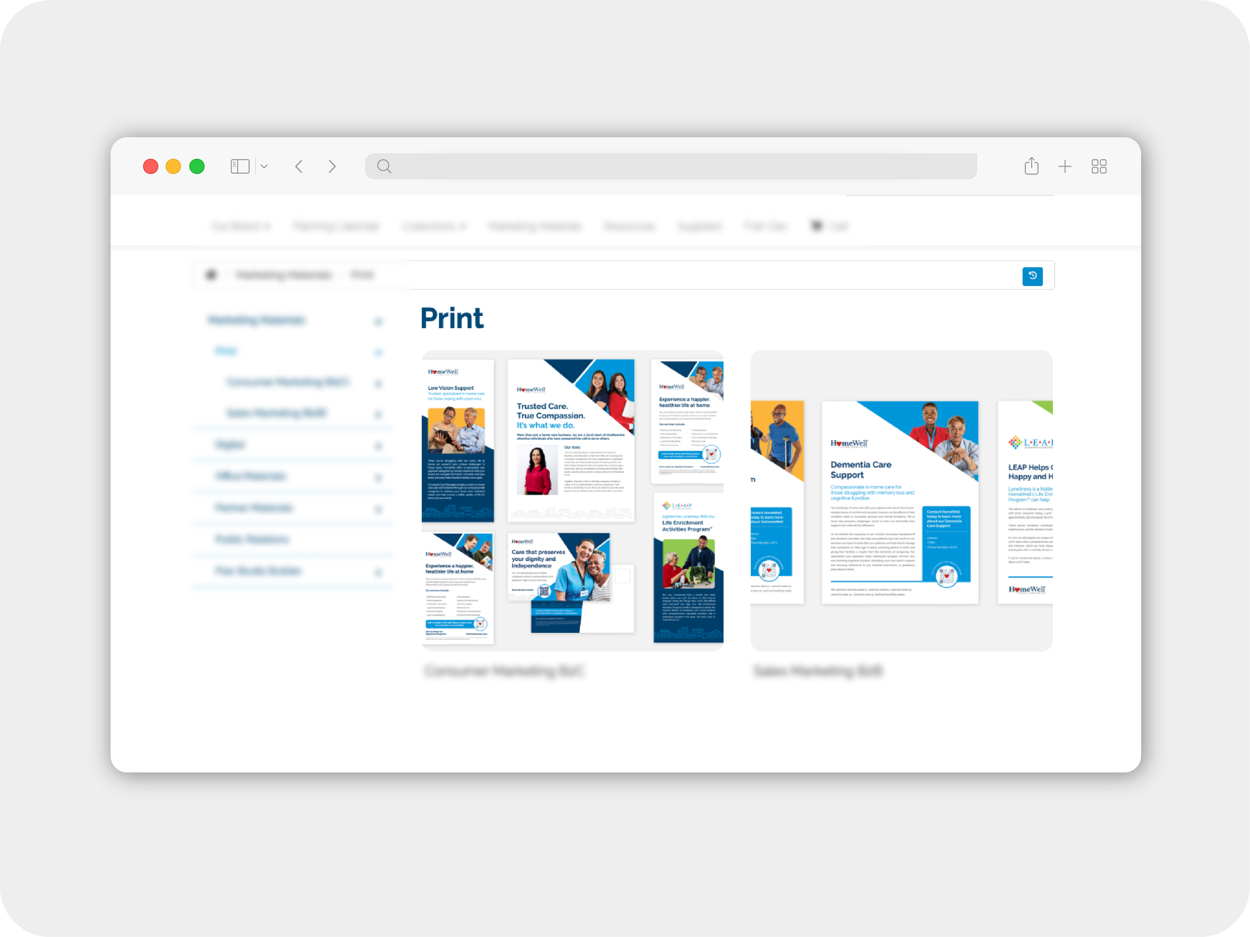 Print category page in the Marketing Hub