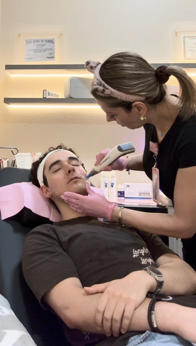 Microneedling dermapen treatment at AURA Aesthetics Med Spa Houston TX