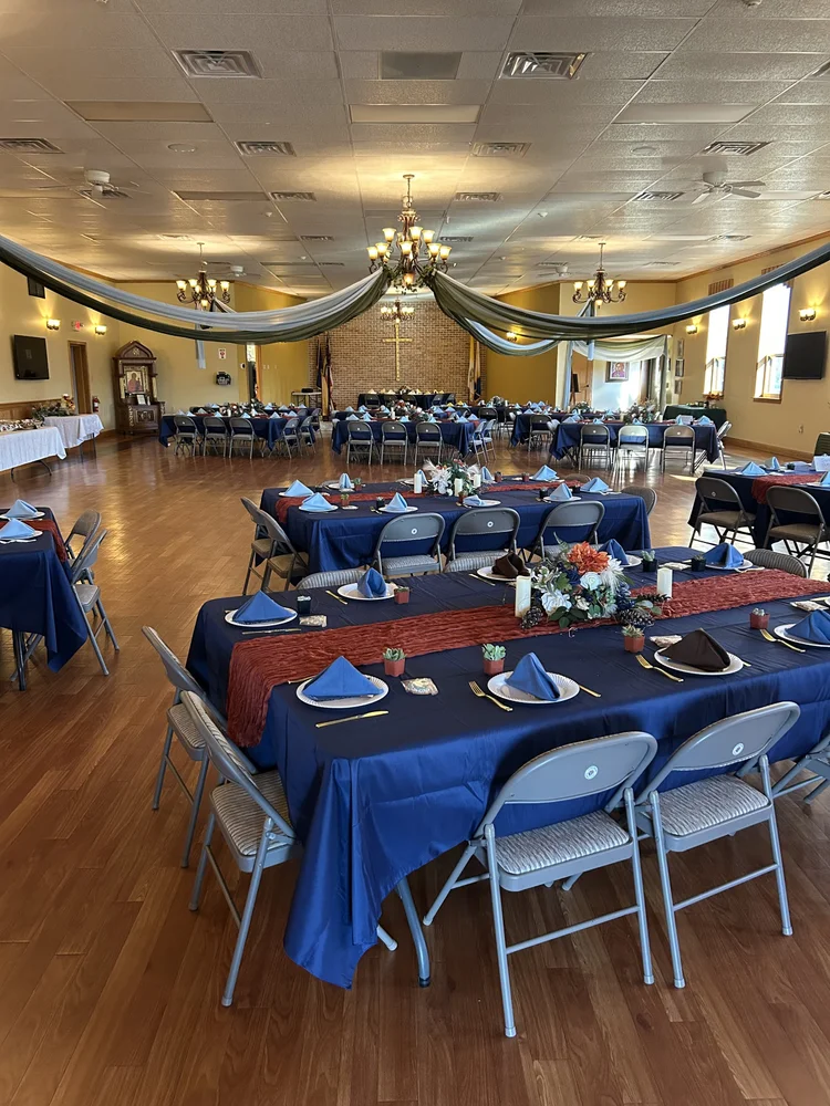 Saint Ann parish hall arranged for an event, view 3