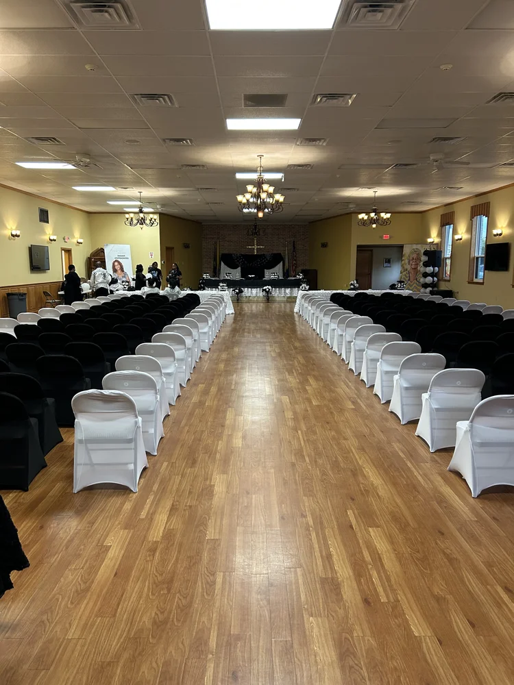 Saint Ann parish hall arranged for an event, view 2