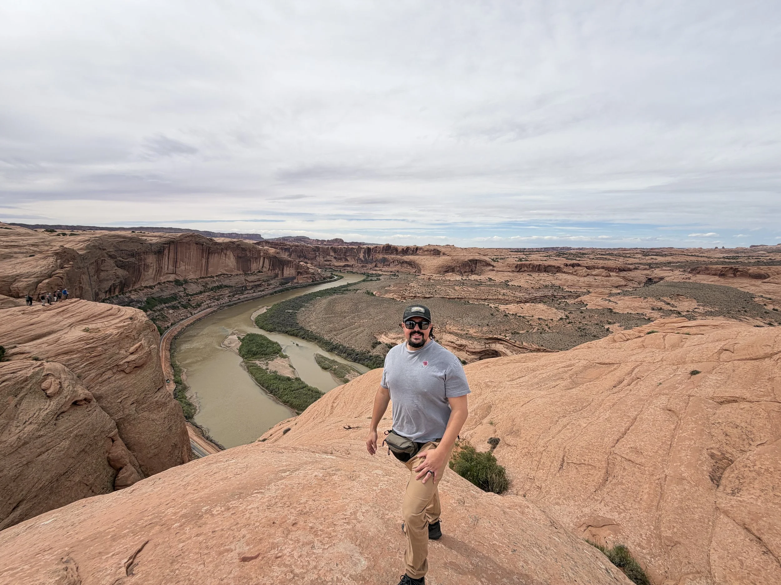 Kenneth Lohmann on a Colorado sandstone overlook above the river