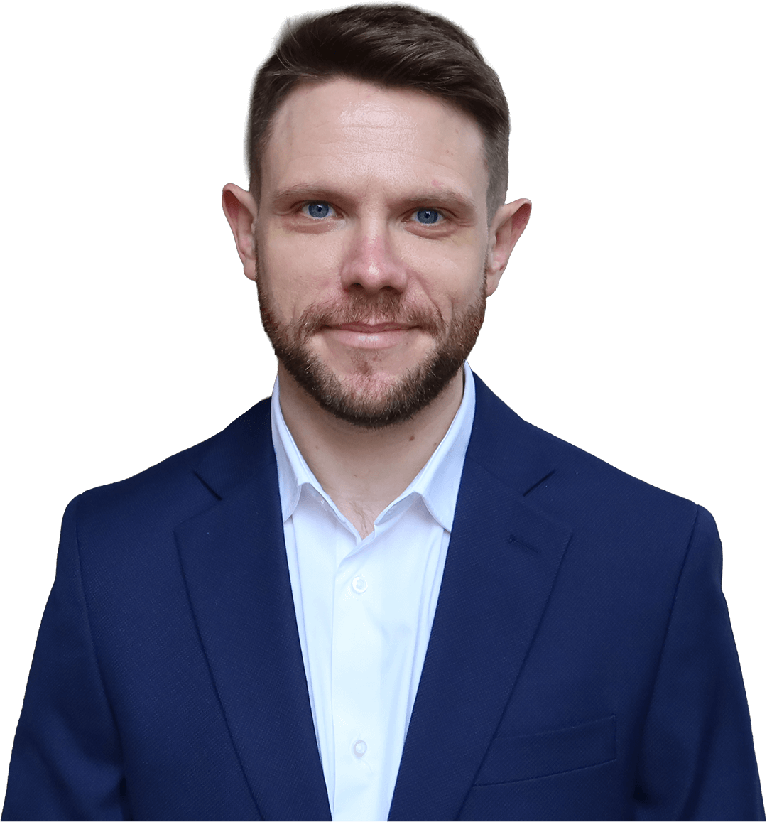 Jamie wearing a suit