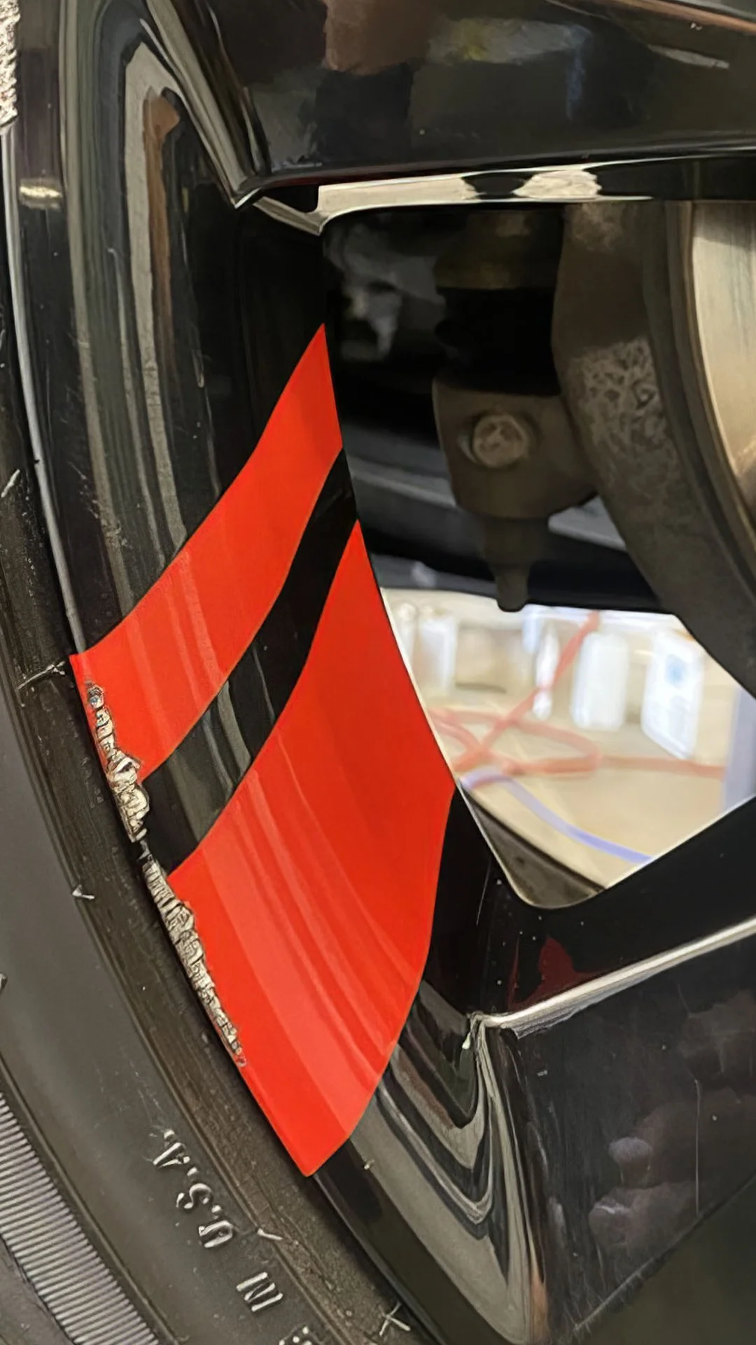 Before: Two-tone wheel with curb rash