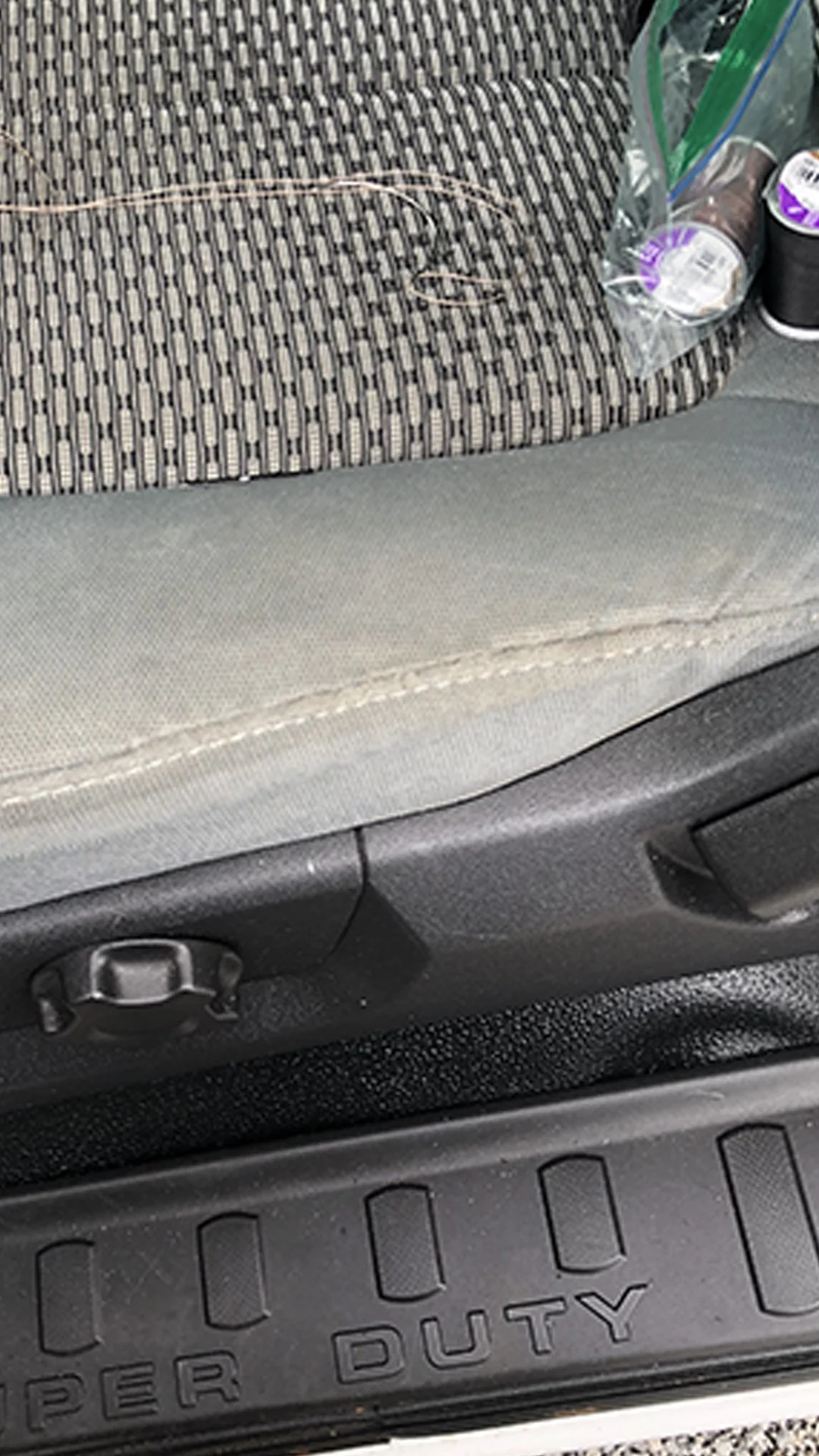 After: Seat tear repaired