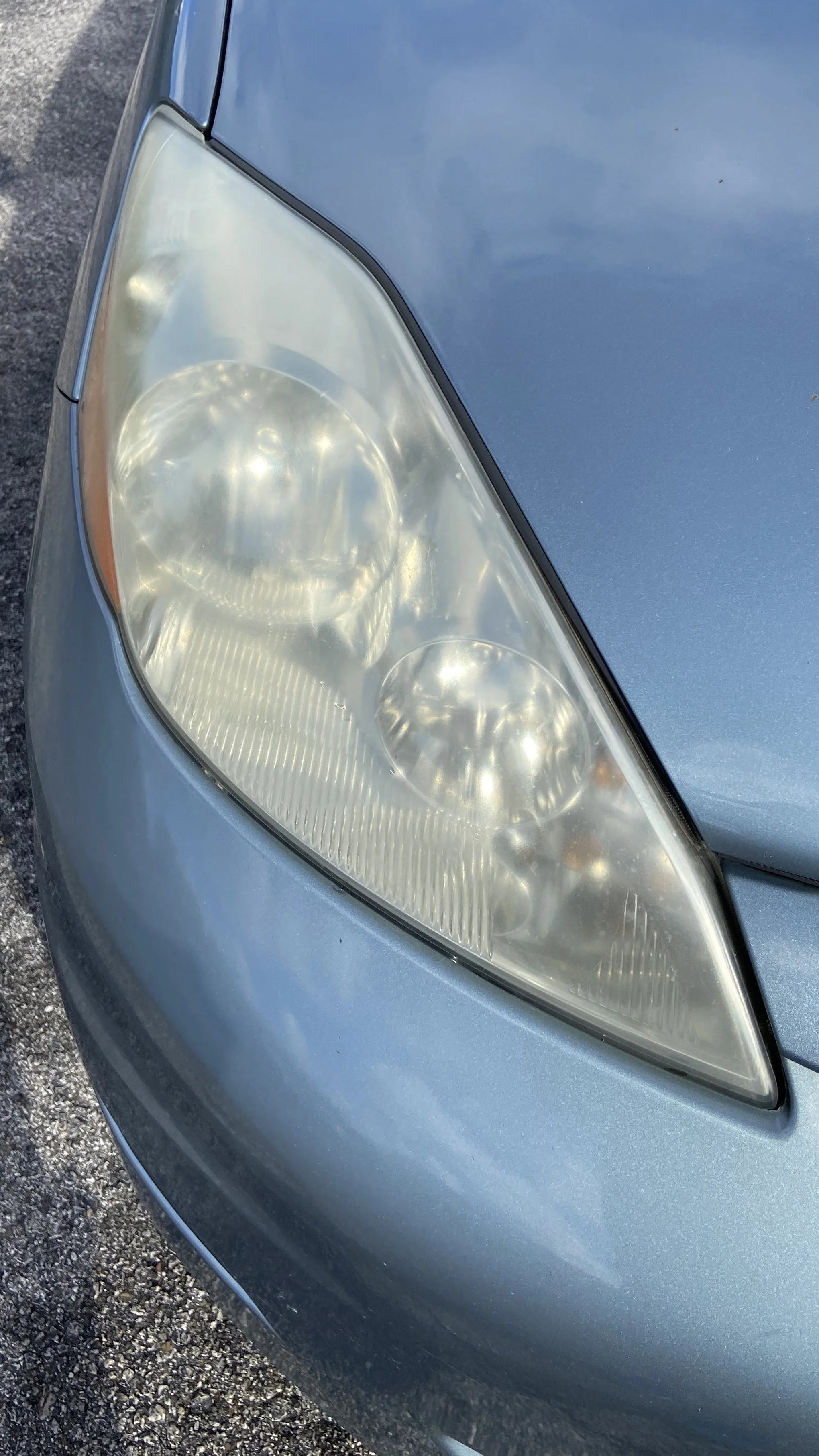 Before: Cloudy, yellowed headlight