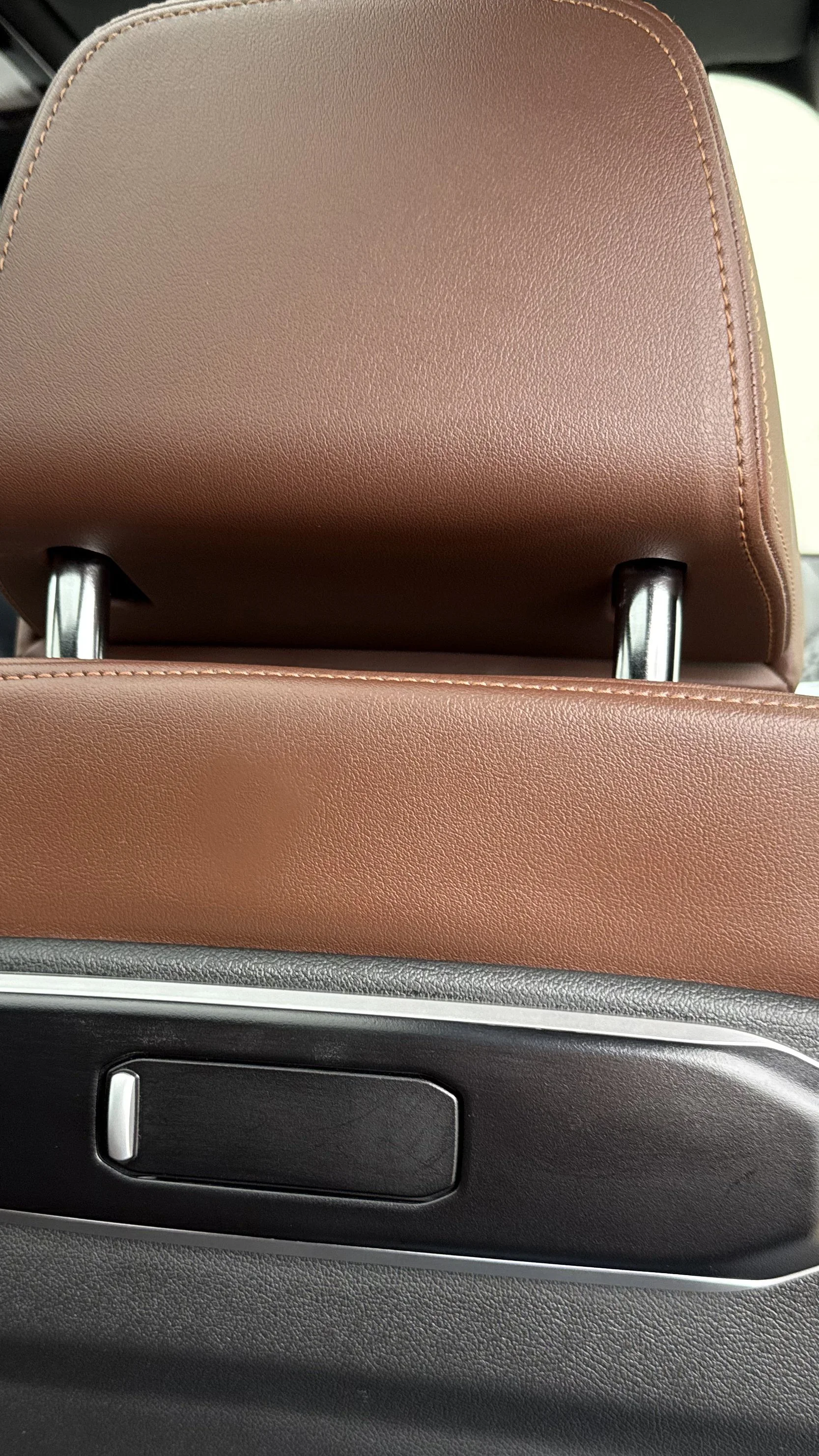 After: Seat re-dyed with the ink mark gone
