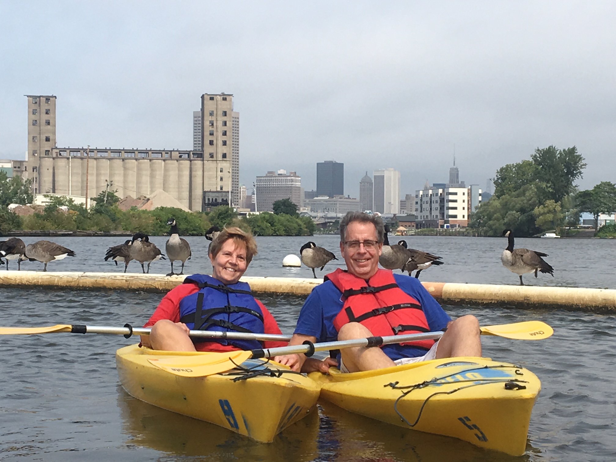 We love kayaking on the waterfront