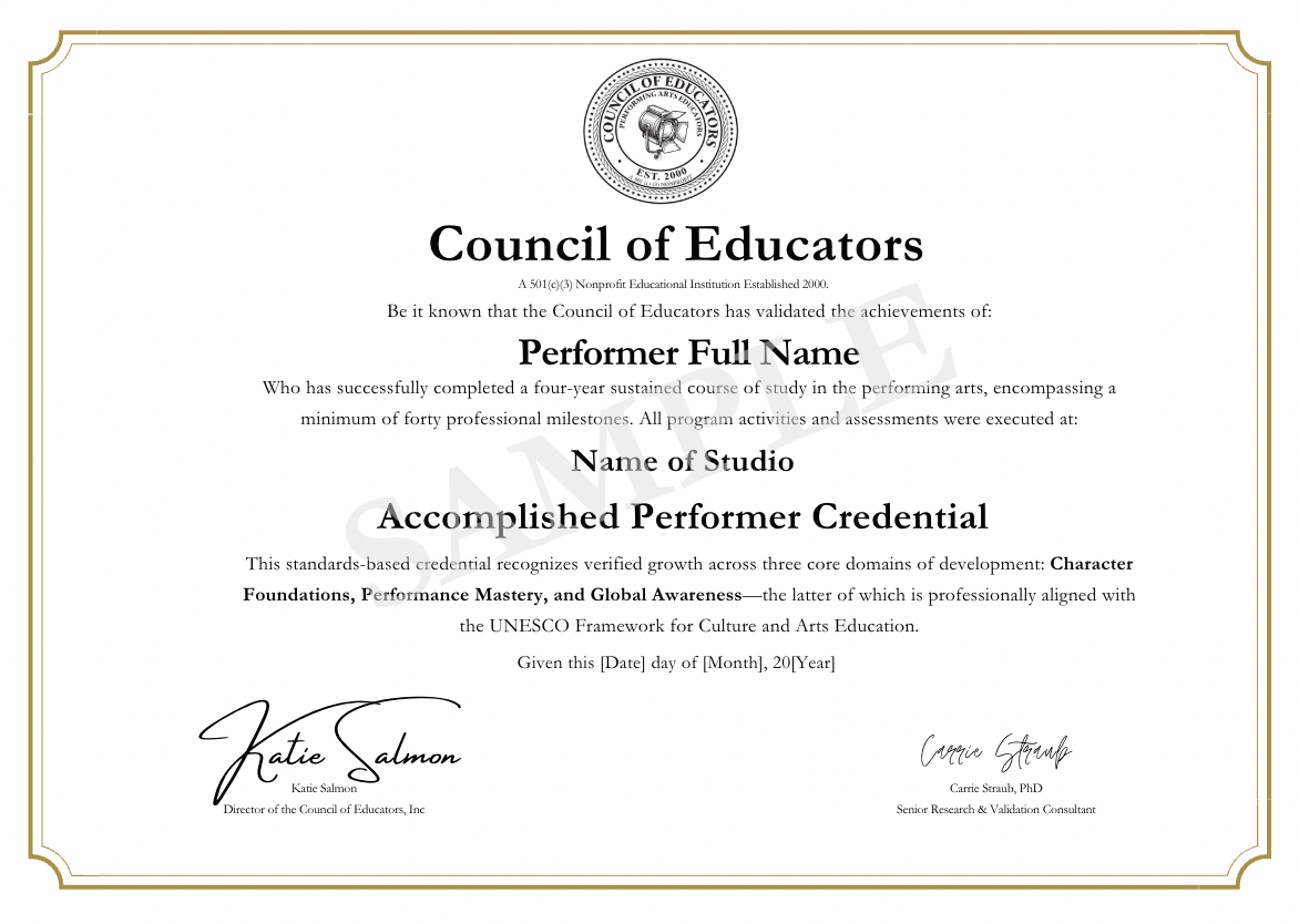 Official Certificate Sample