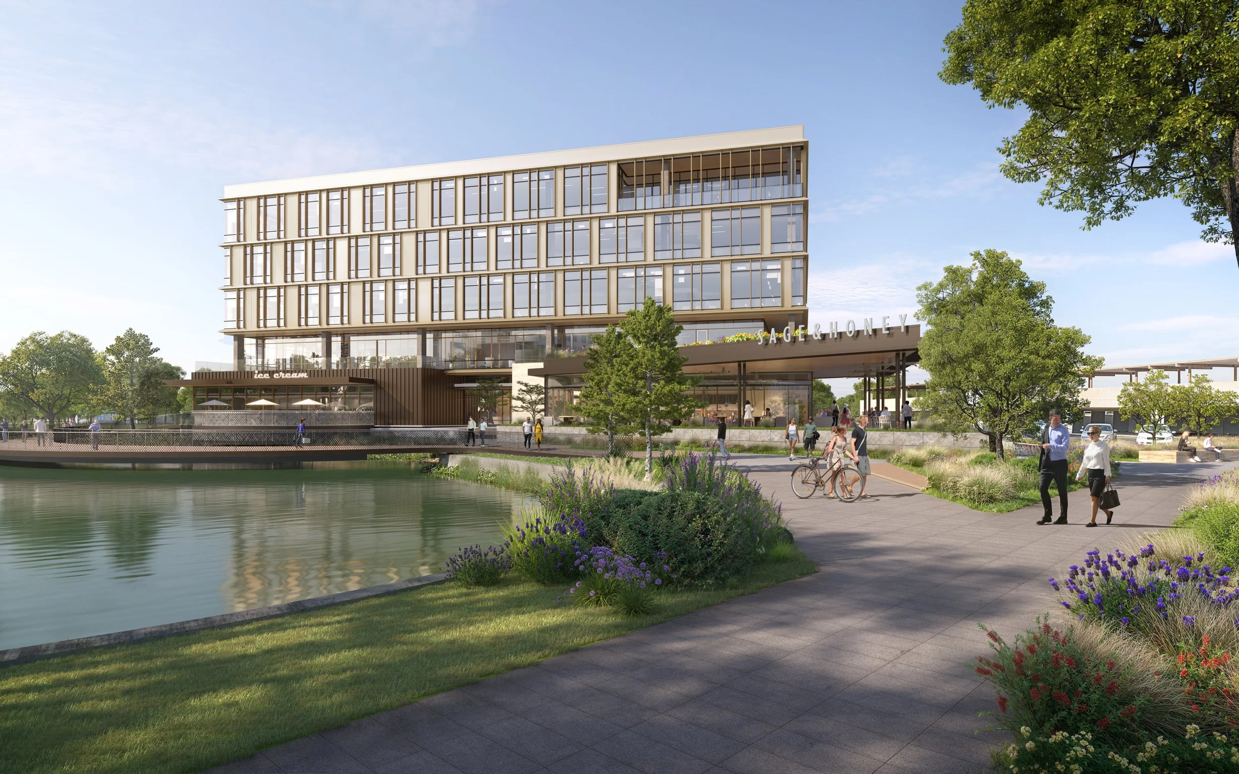 Lake Walk mixed-use district in Bryan, Texas
