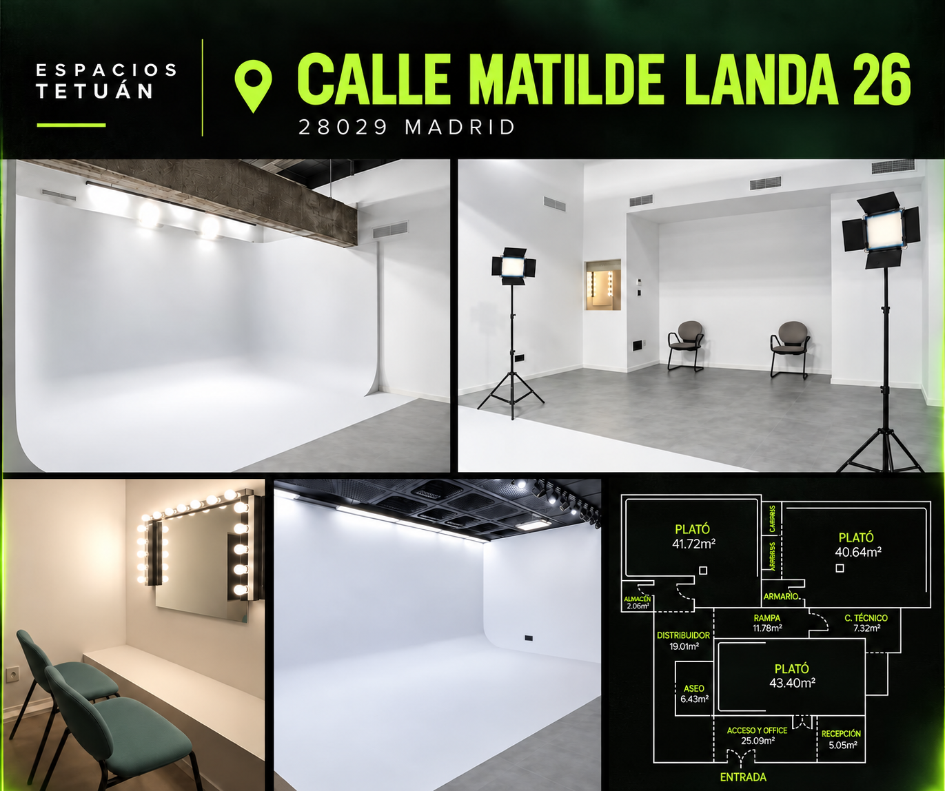 Espacios Tetuán, Calle Matilde Landa 26: platós, camerino y plano
