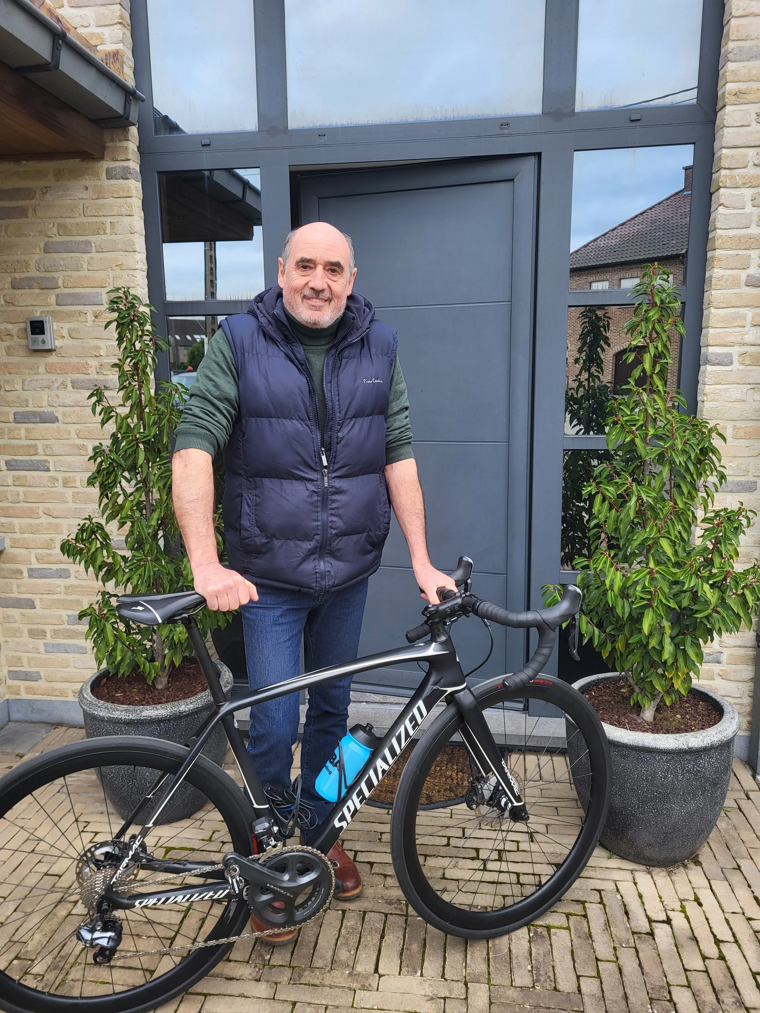Johan met zijn nieuwe fiets