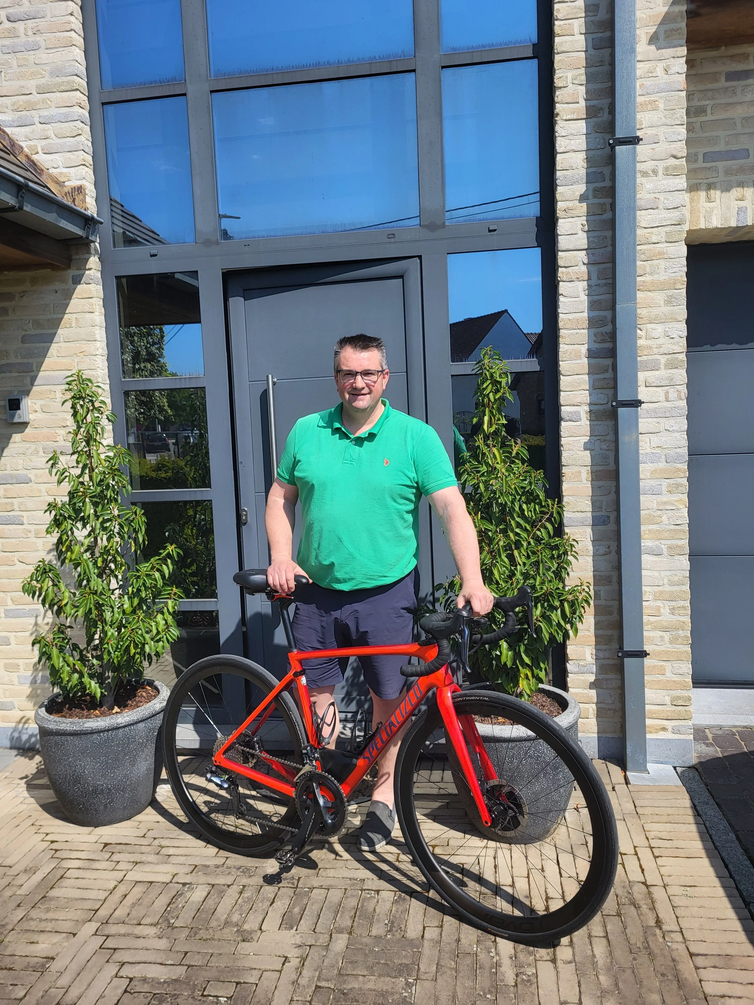 Wim met zijn nieuwe fiets
