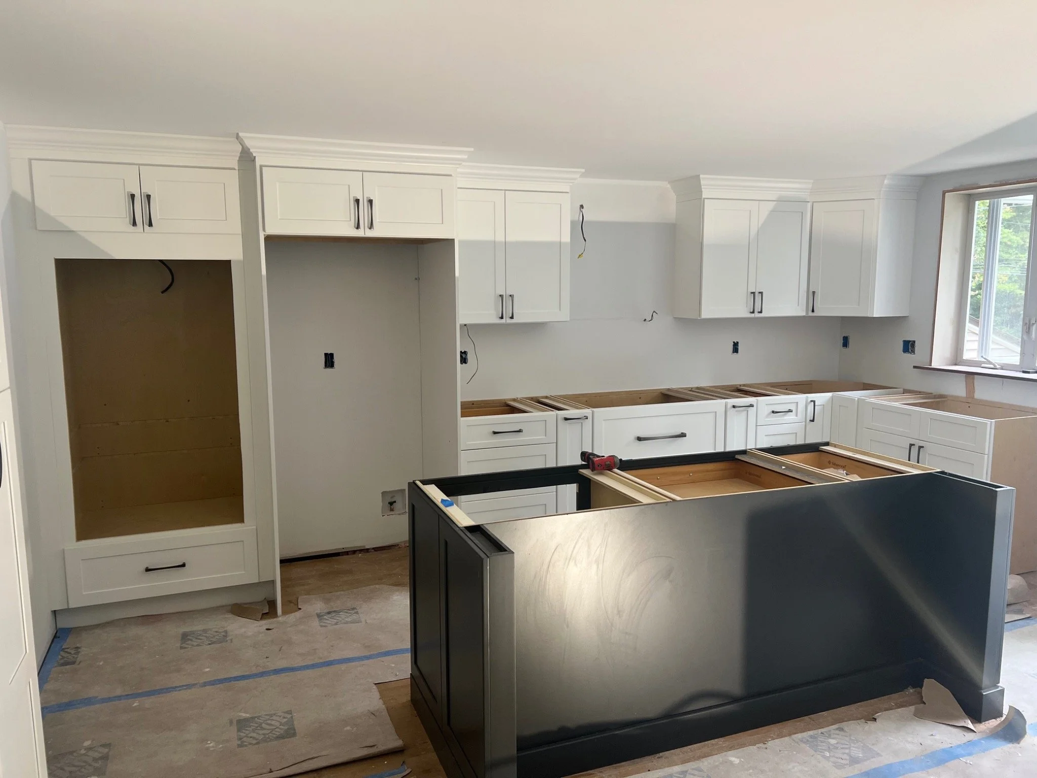 Painted cabinetry installation