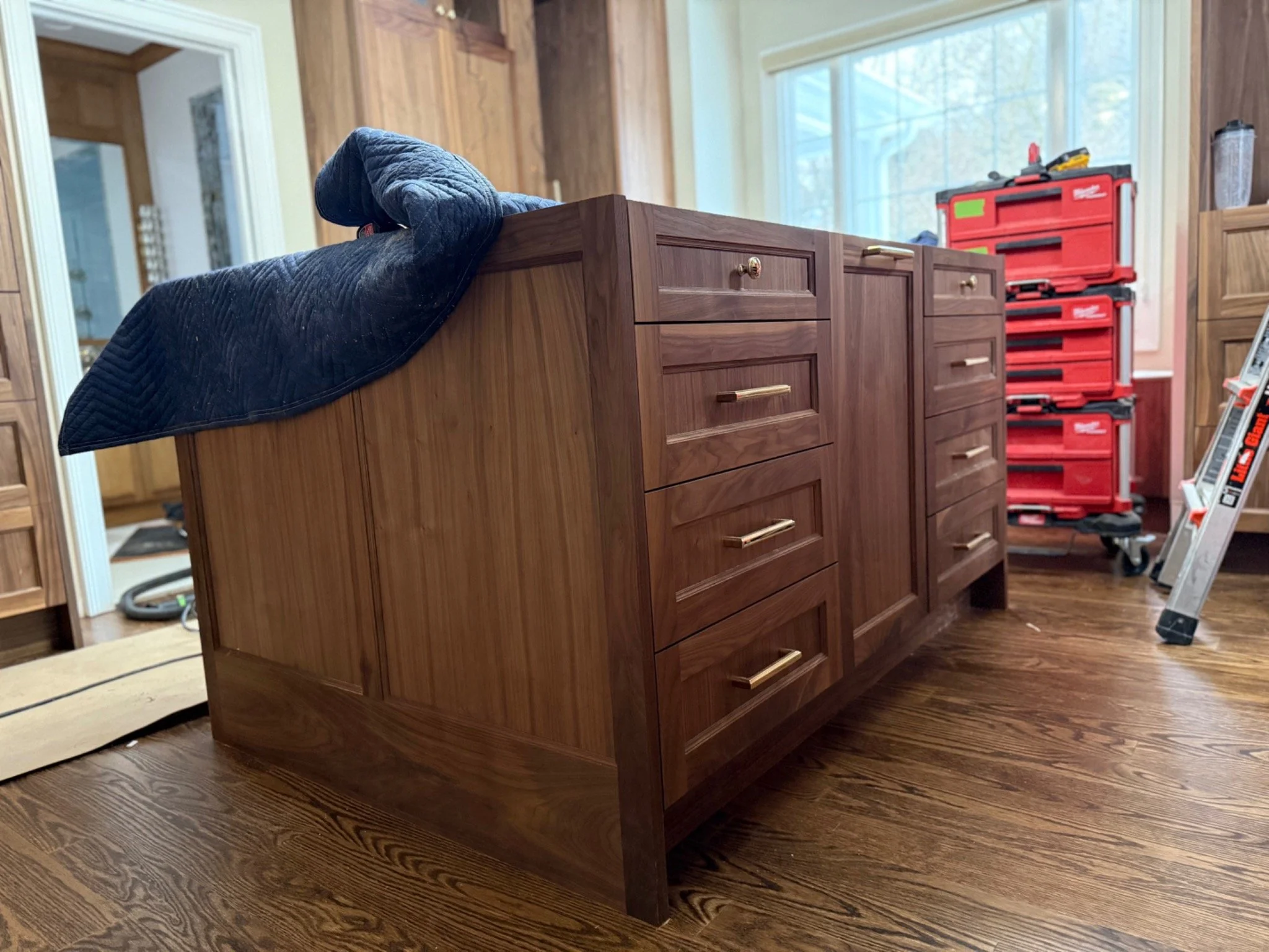 Closet island installation