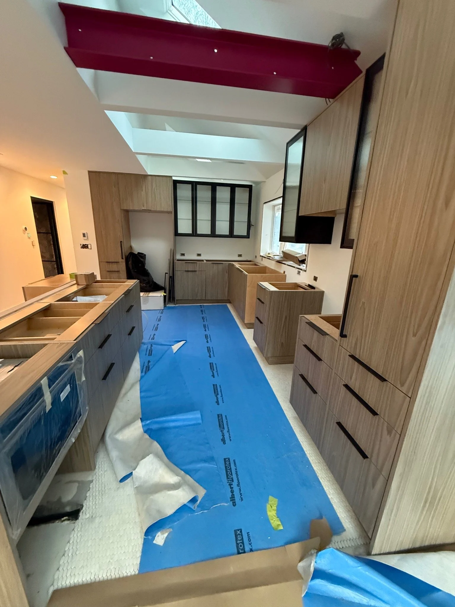 Cabinet installation in progress