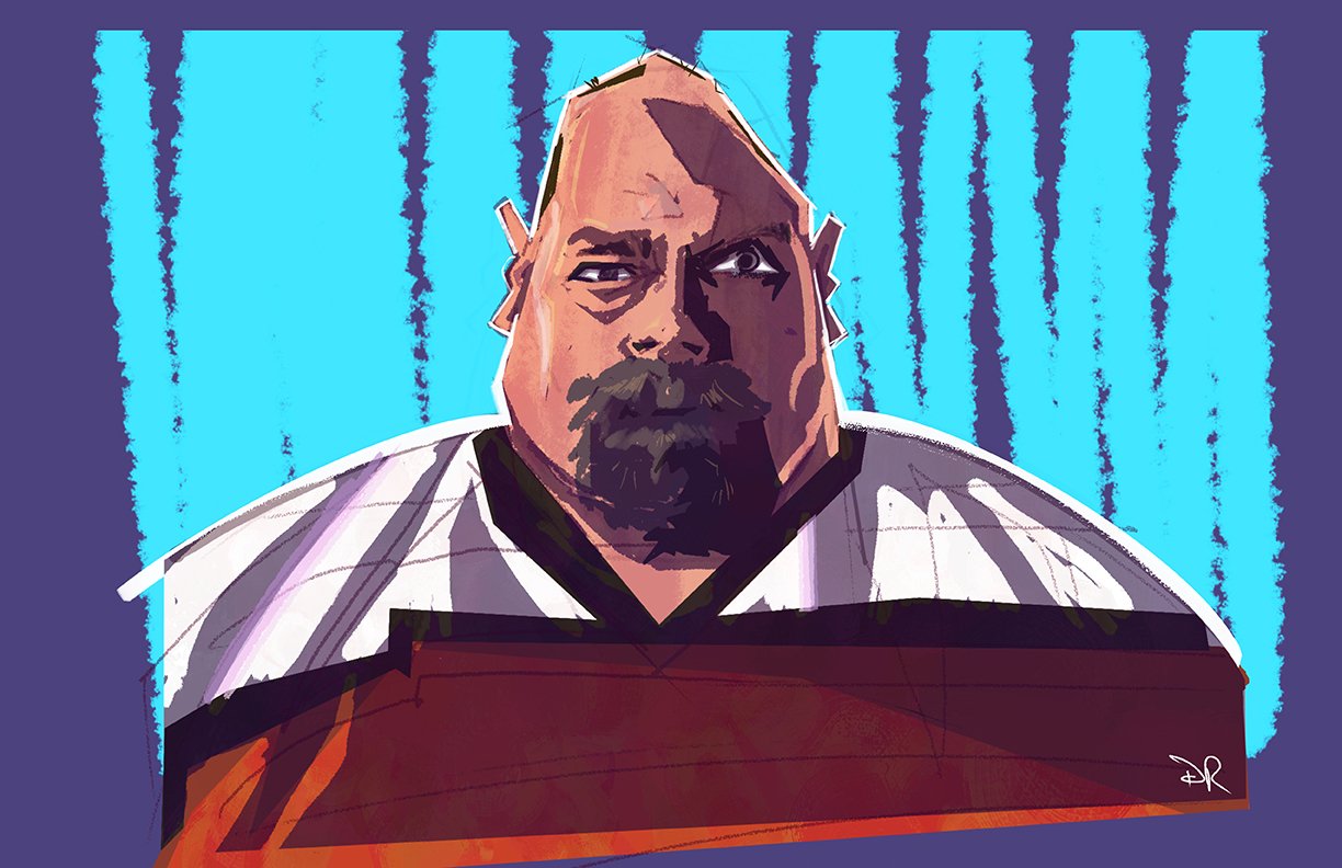 Portfolio Artwork of a of a man's intense, mad eyes