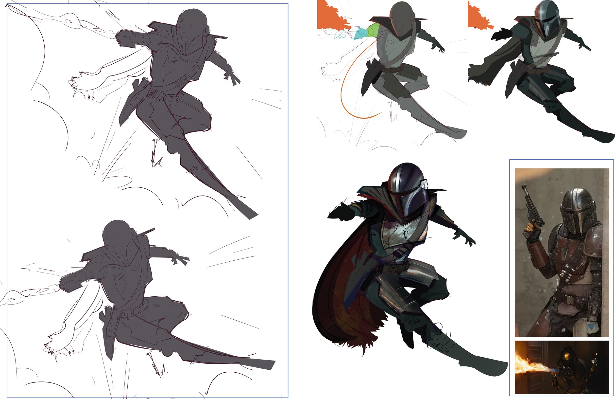 Portfolio process work of Star Wars Mandalorian