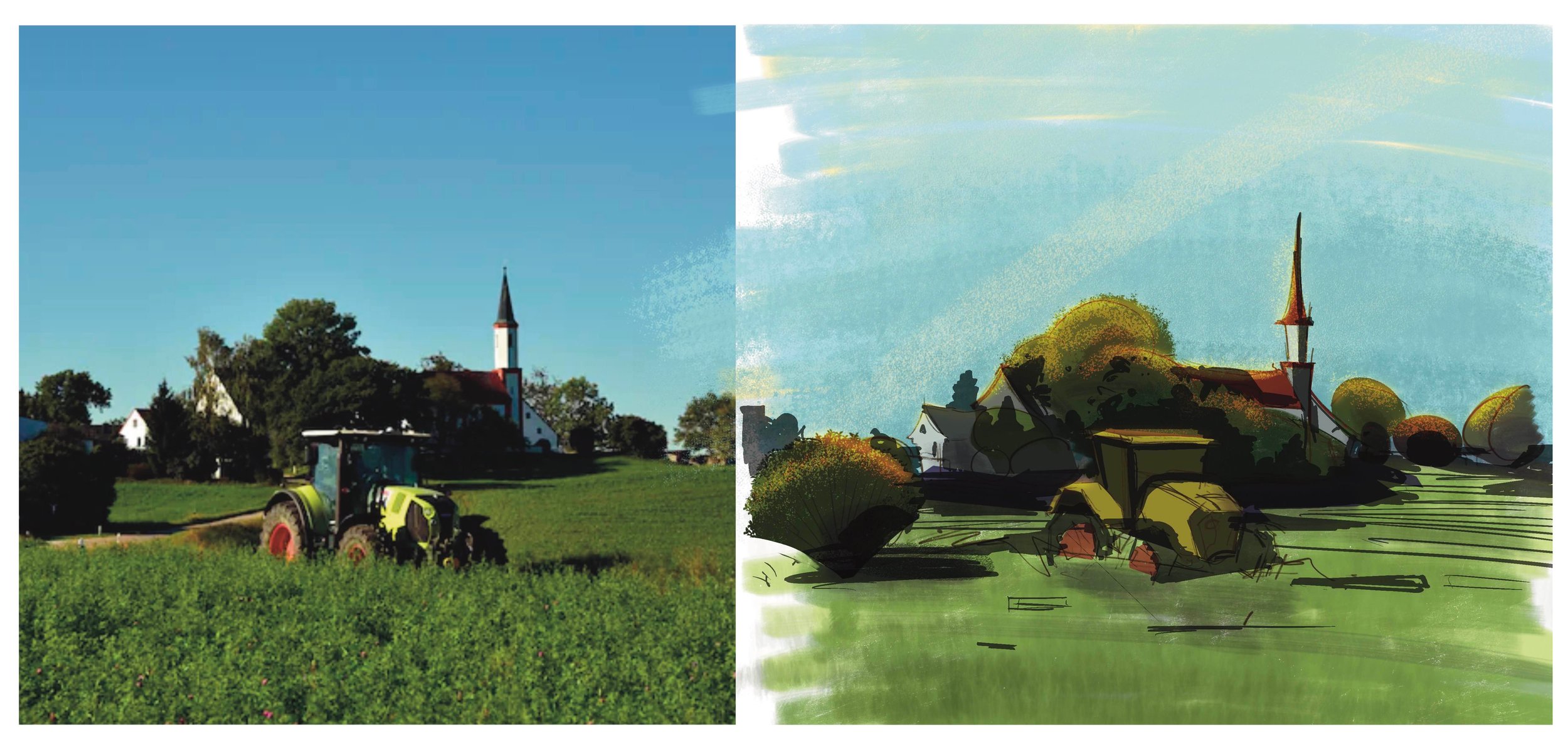 Portfolio artwork of landscape painting studies