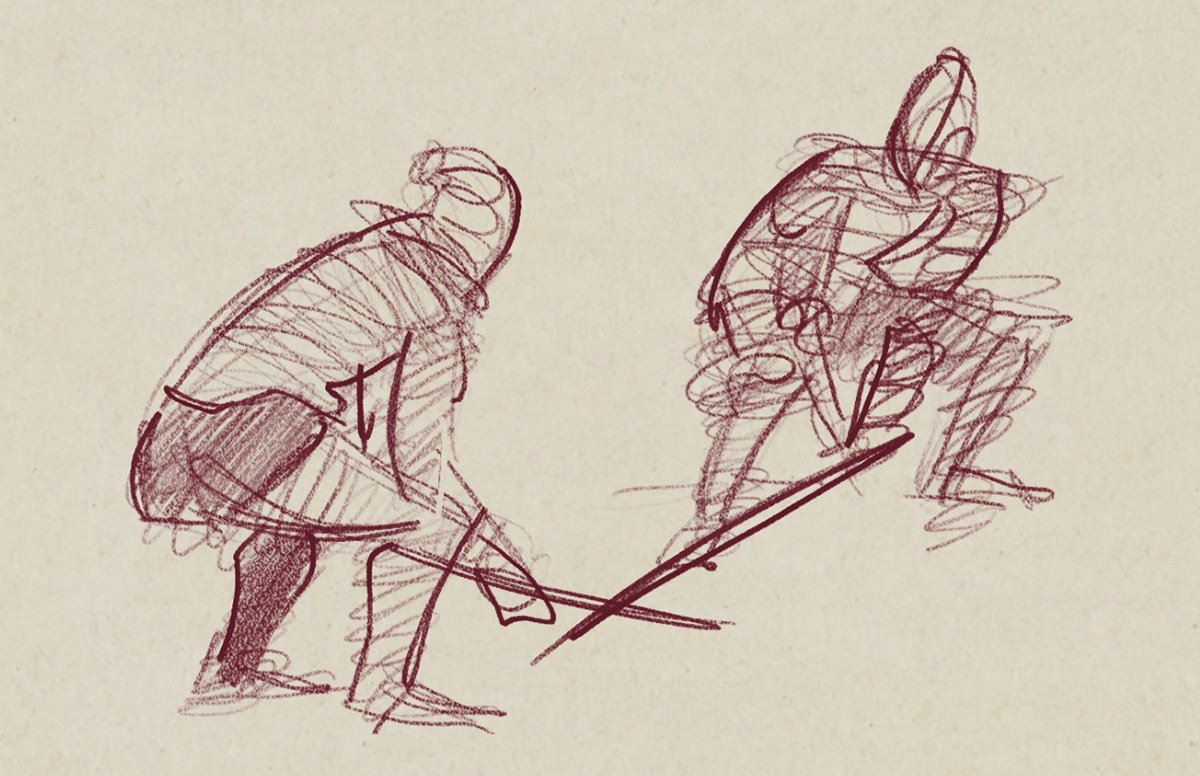 Portfolio artwork of nude gesture studies