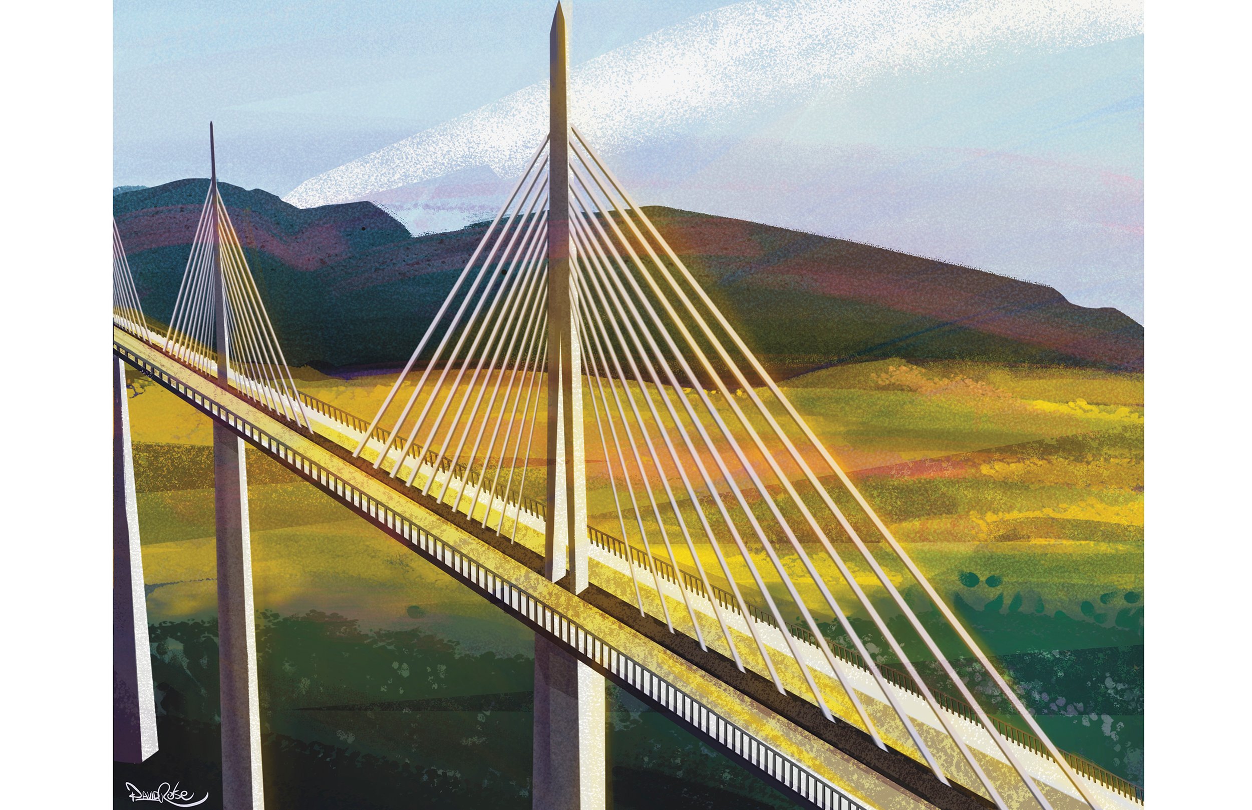 Portfolio artwork painting of a bridge