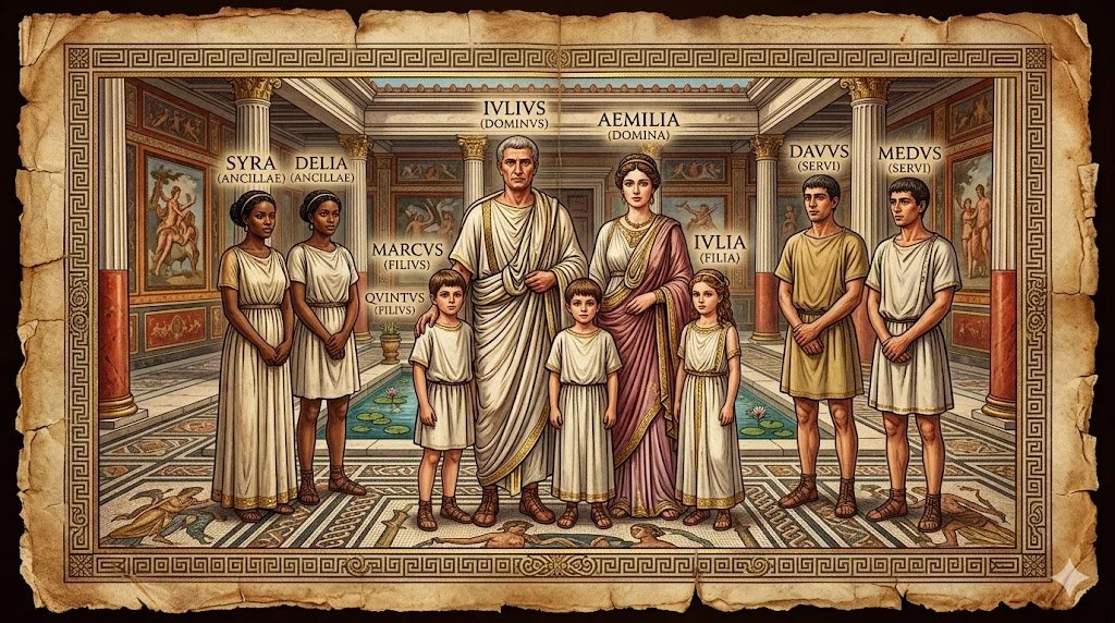 Familia Romana: Iulius, Aemilia y sus hijos