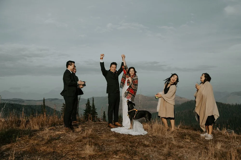 Glacier elopement ceremony photographed by Aundrea Marie Photography