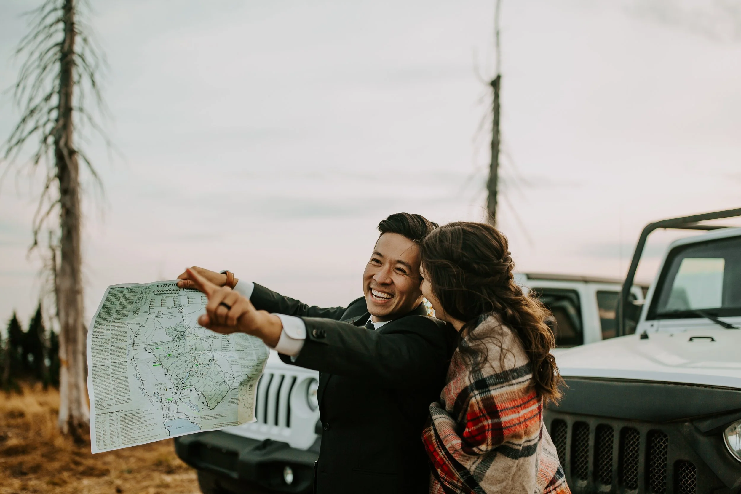 Wide Montana wedding portrait by Aundrea Marie Photography