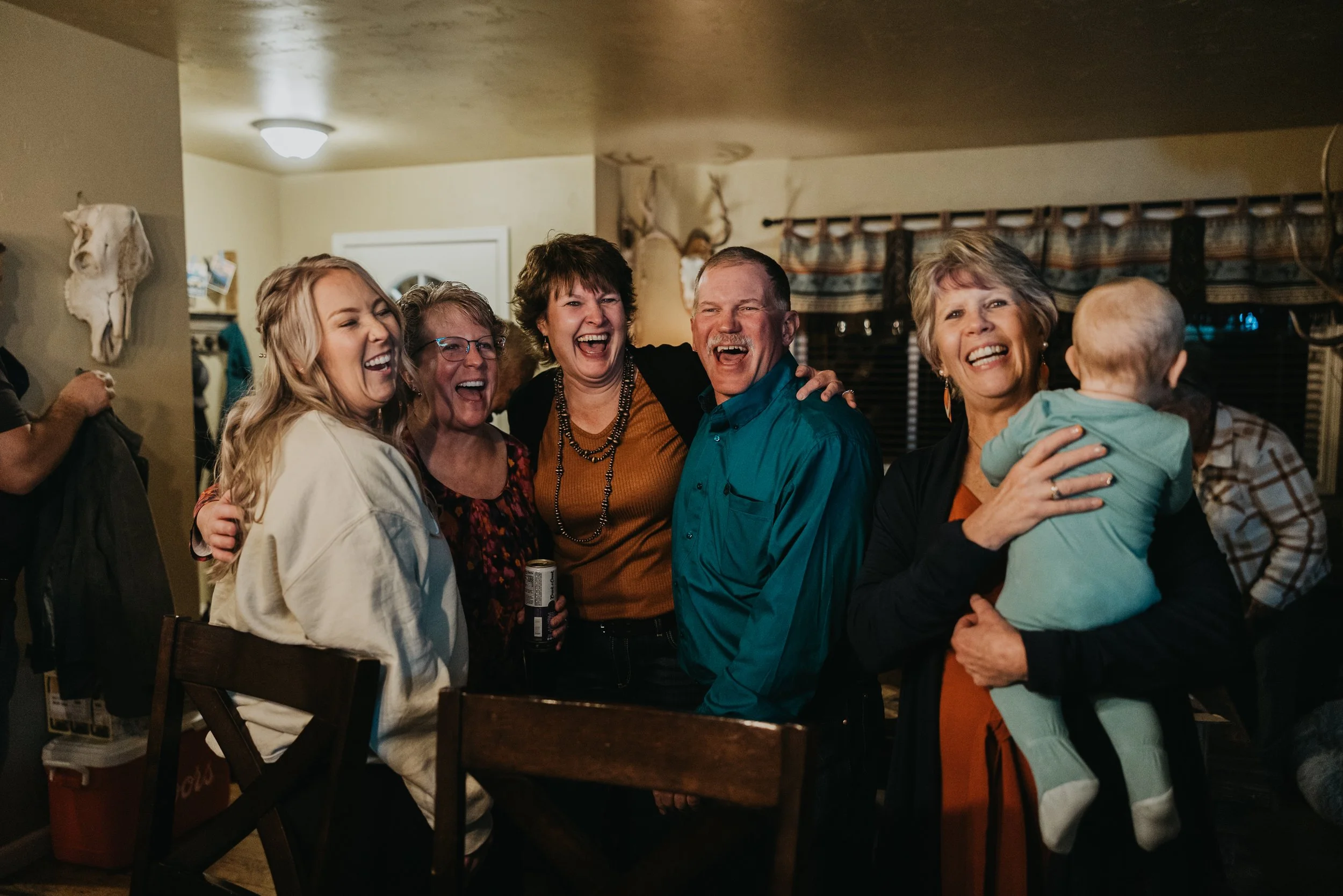 Relaxed Airbnb celebration after a Glacier National Park elopement
