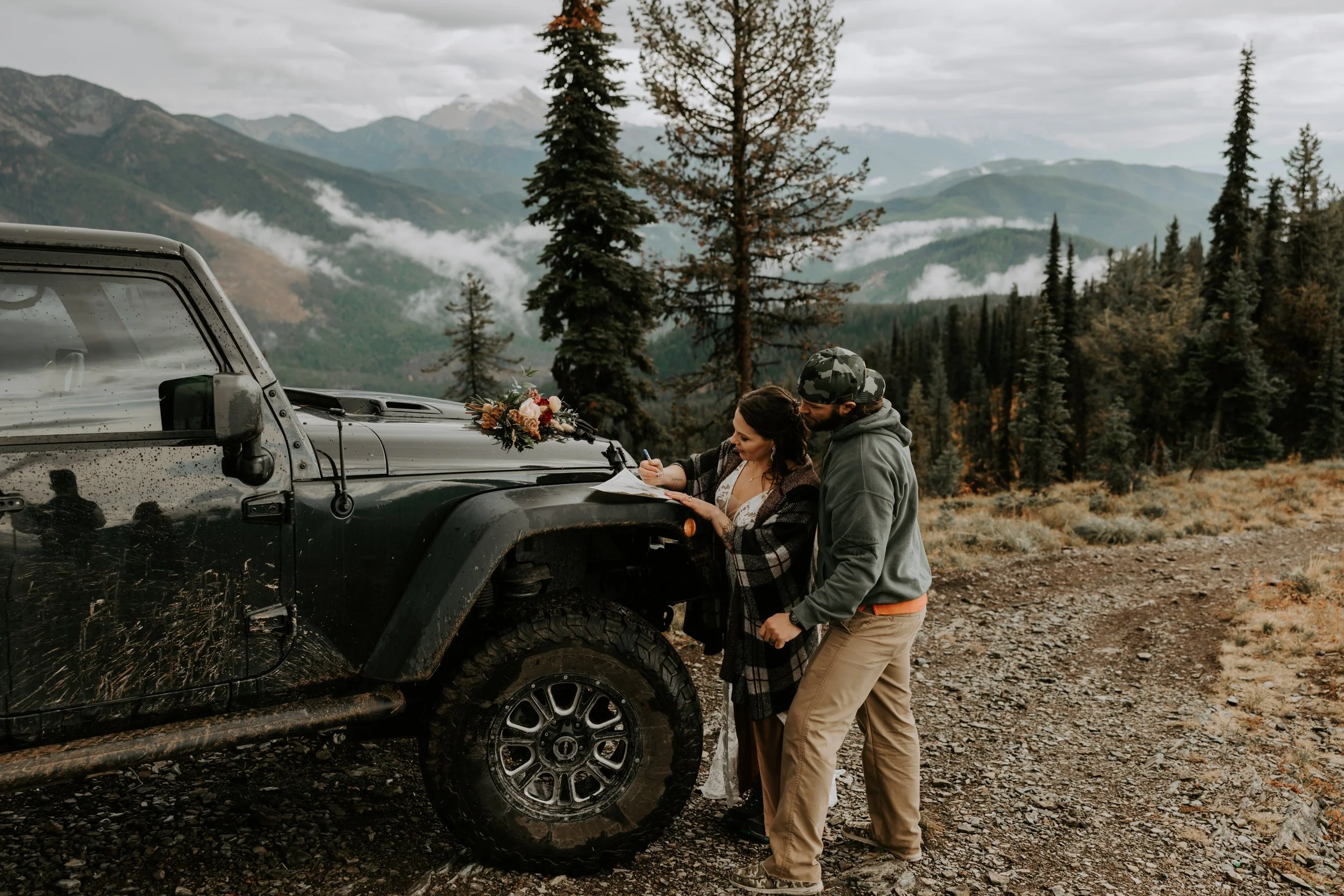 Marriage license paperwork for Montana elopement