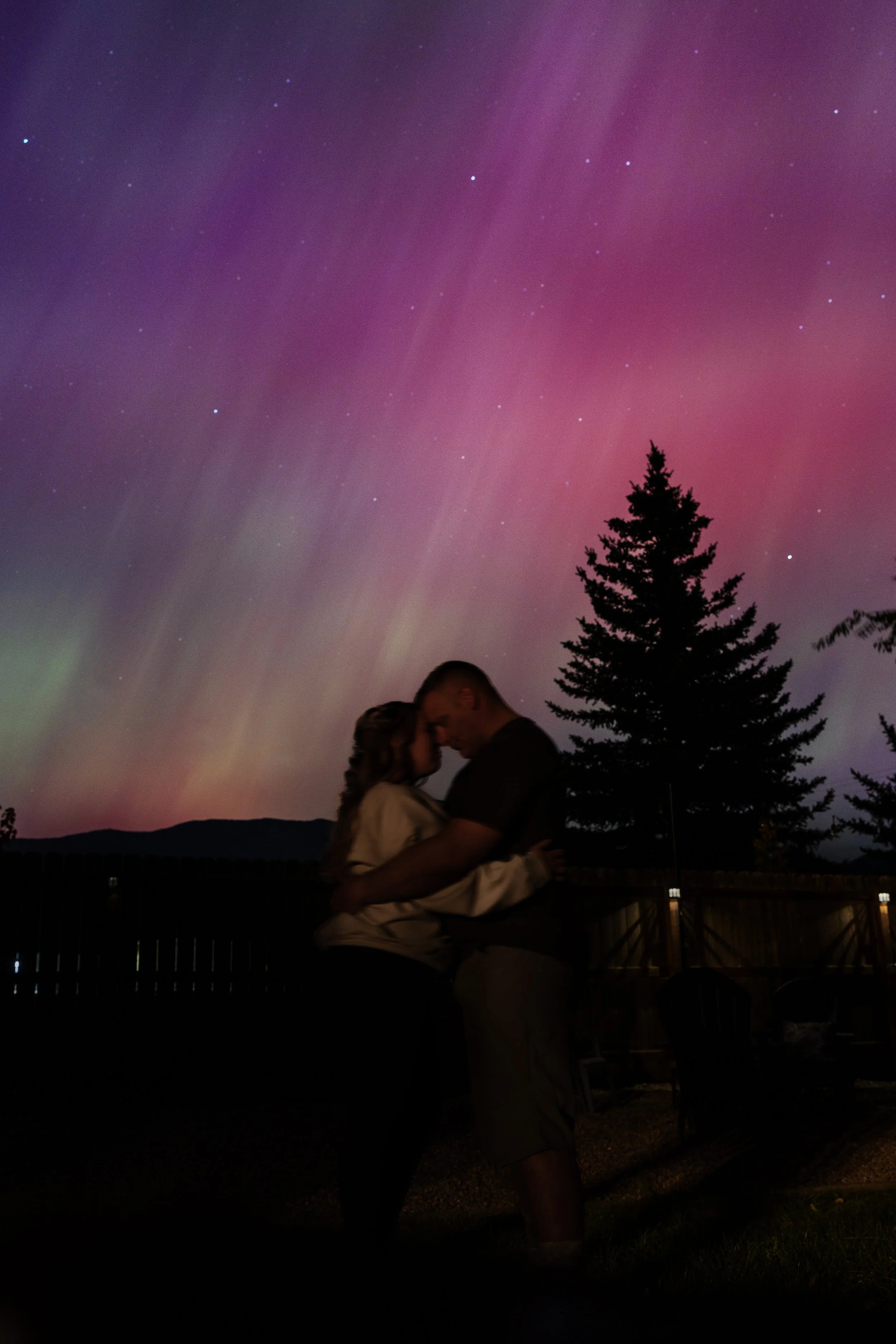 Northern Lights after Drew and Jeremy's Montana elopement