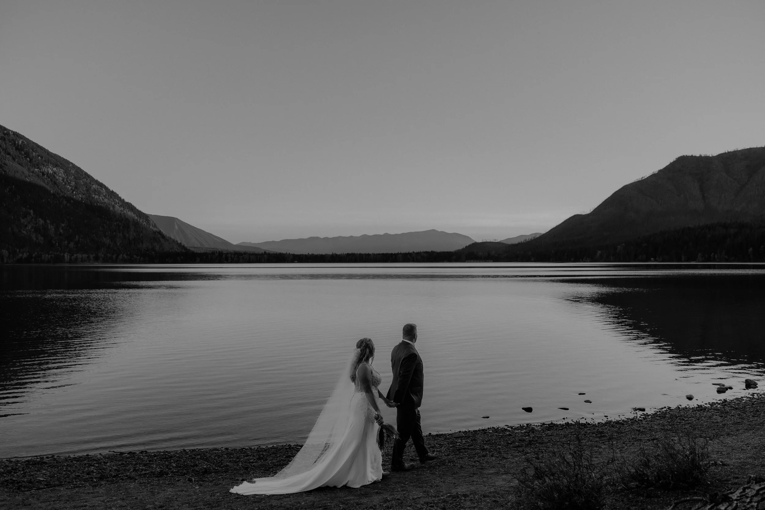 Lake McDonald sunset elopement photos in Glacier National Park