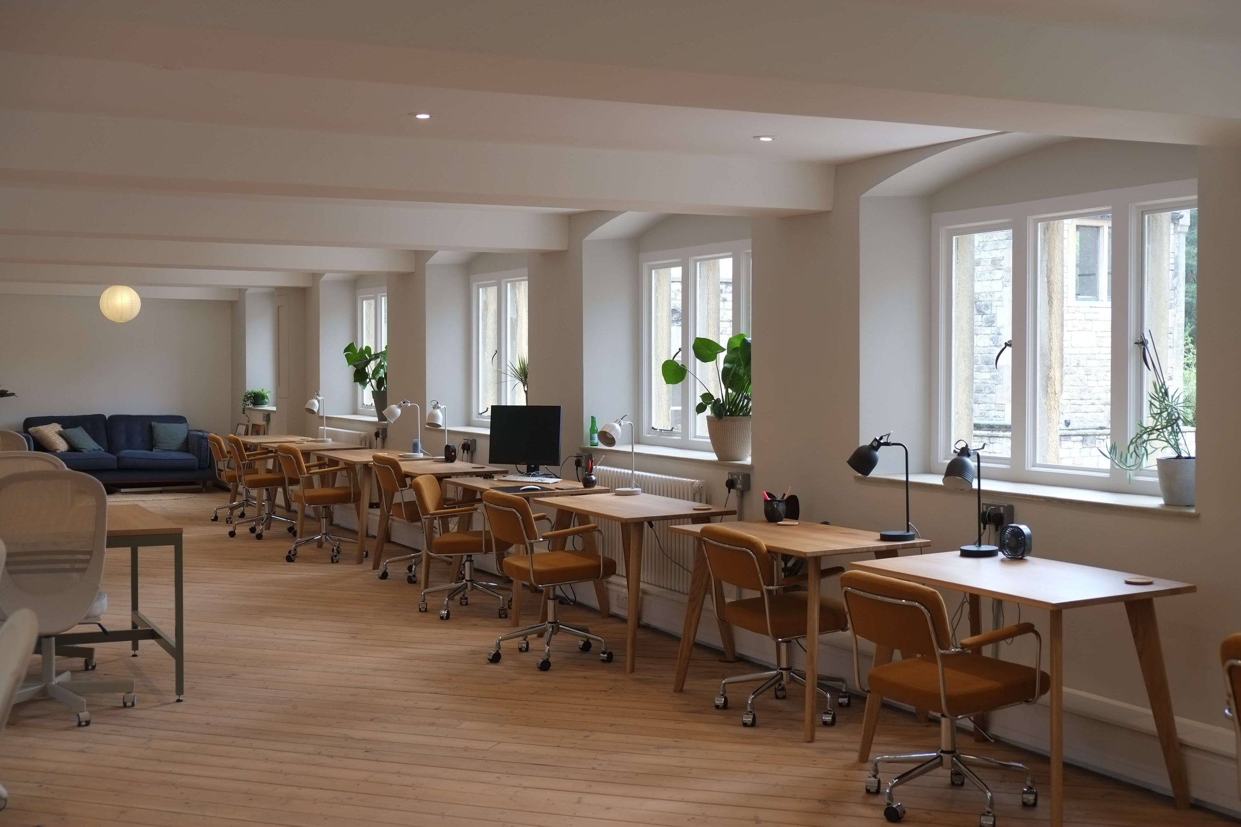 Row of individual desks 3