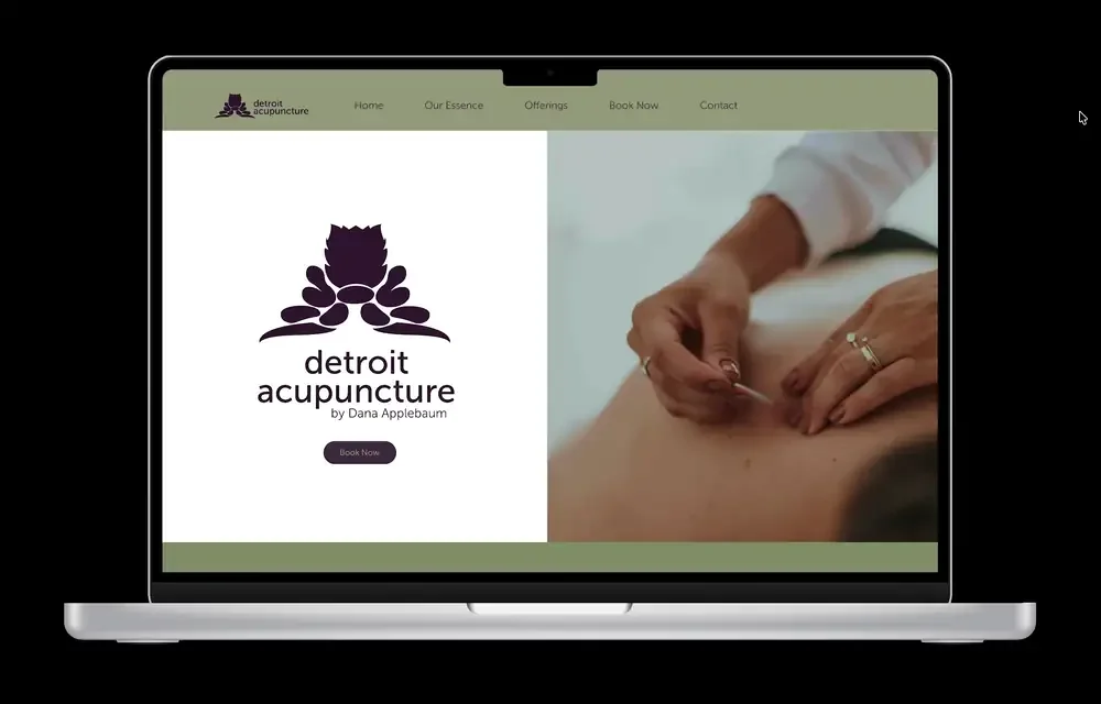 Animated walkthrough of the Detroit Acupuncture website prototype.