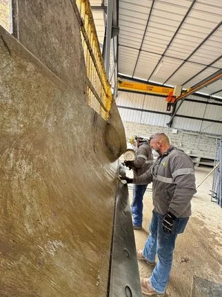 Corrosion-control work on facility railings