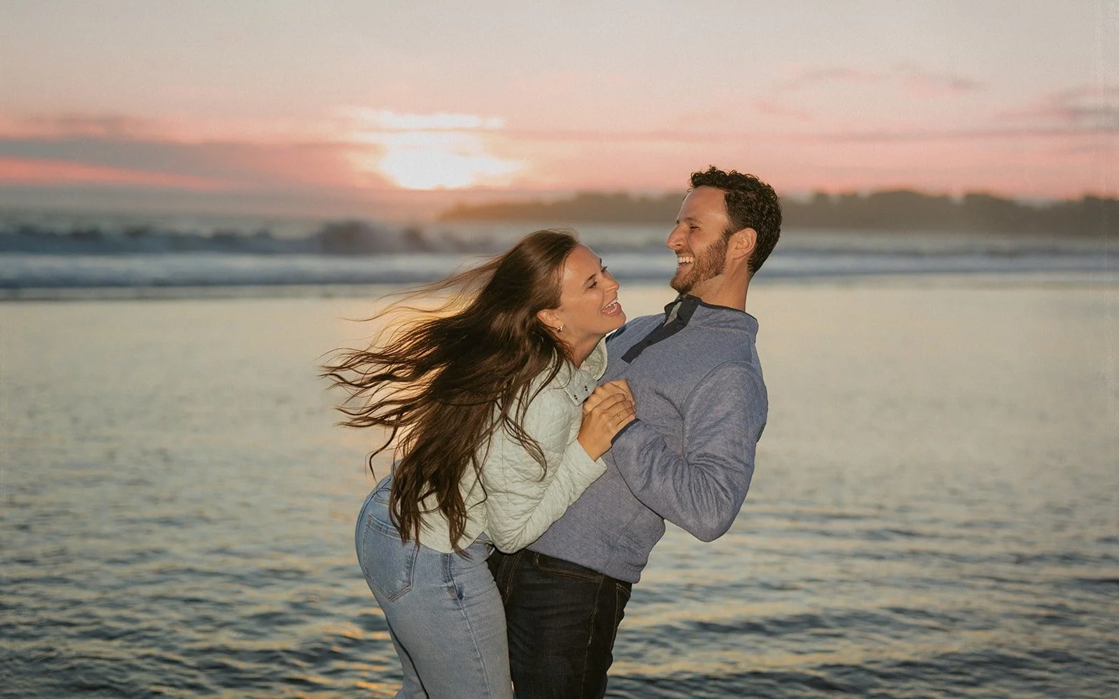 Epic coastal proposal session at Stinson Beach, Marin County, California