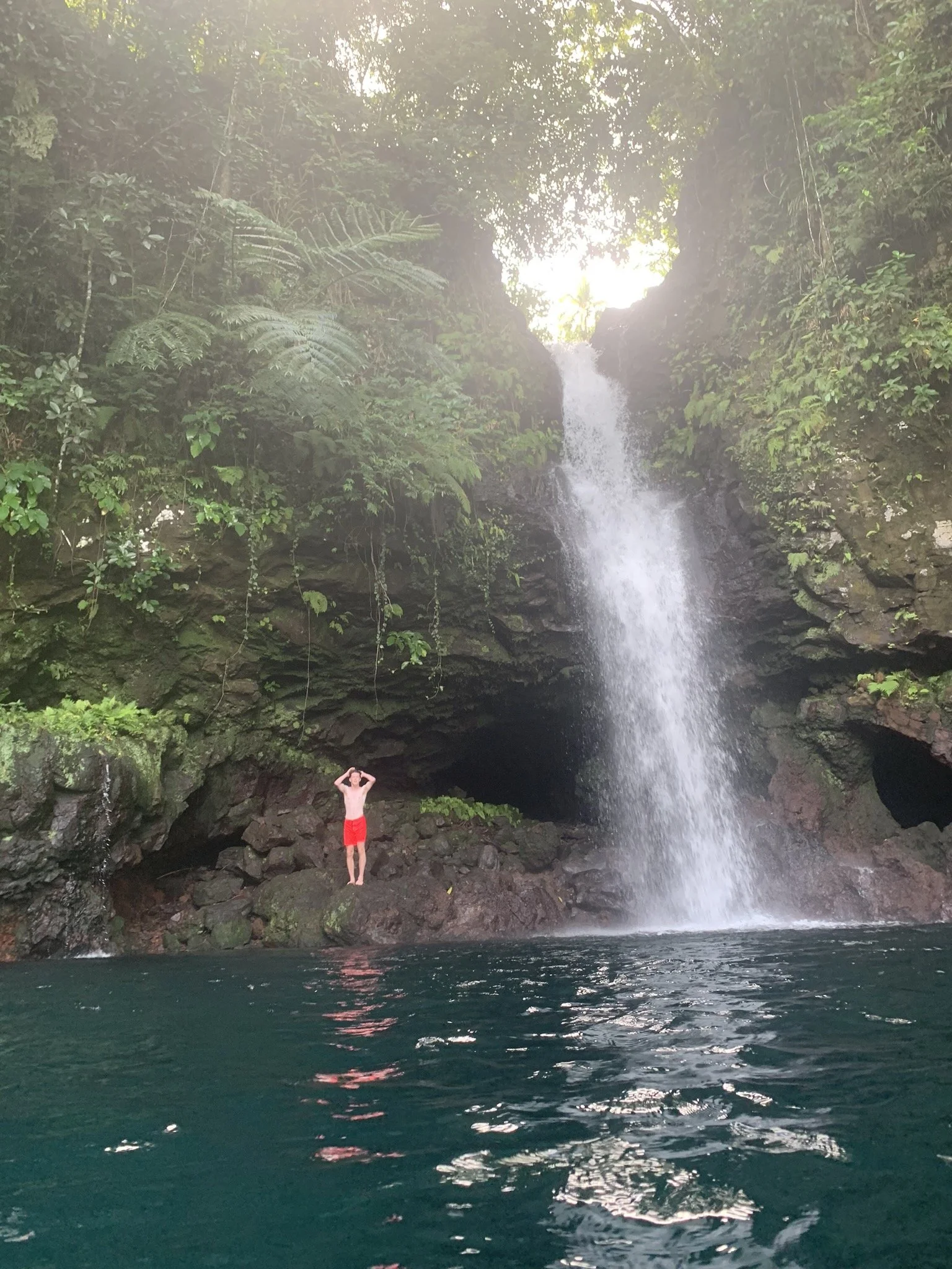 Waterfall Rinse-off in Samoa