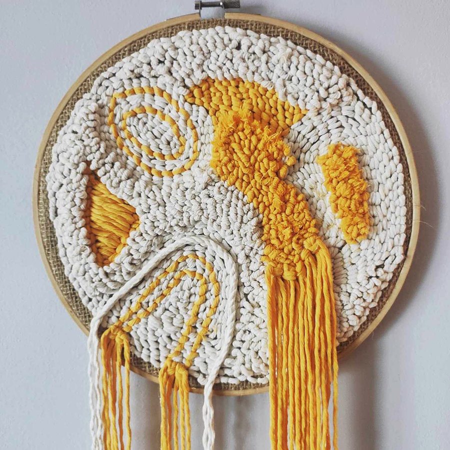 Praca punch needle - CARAMEL