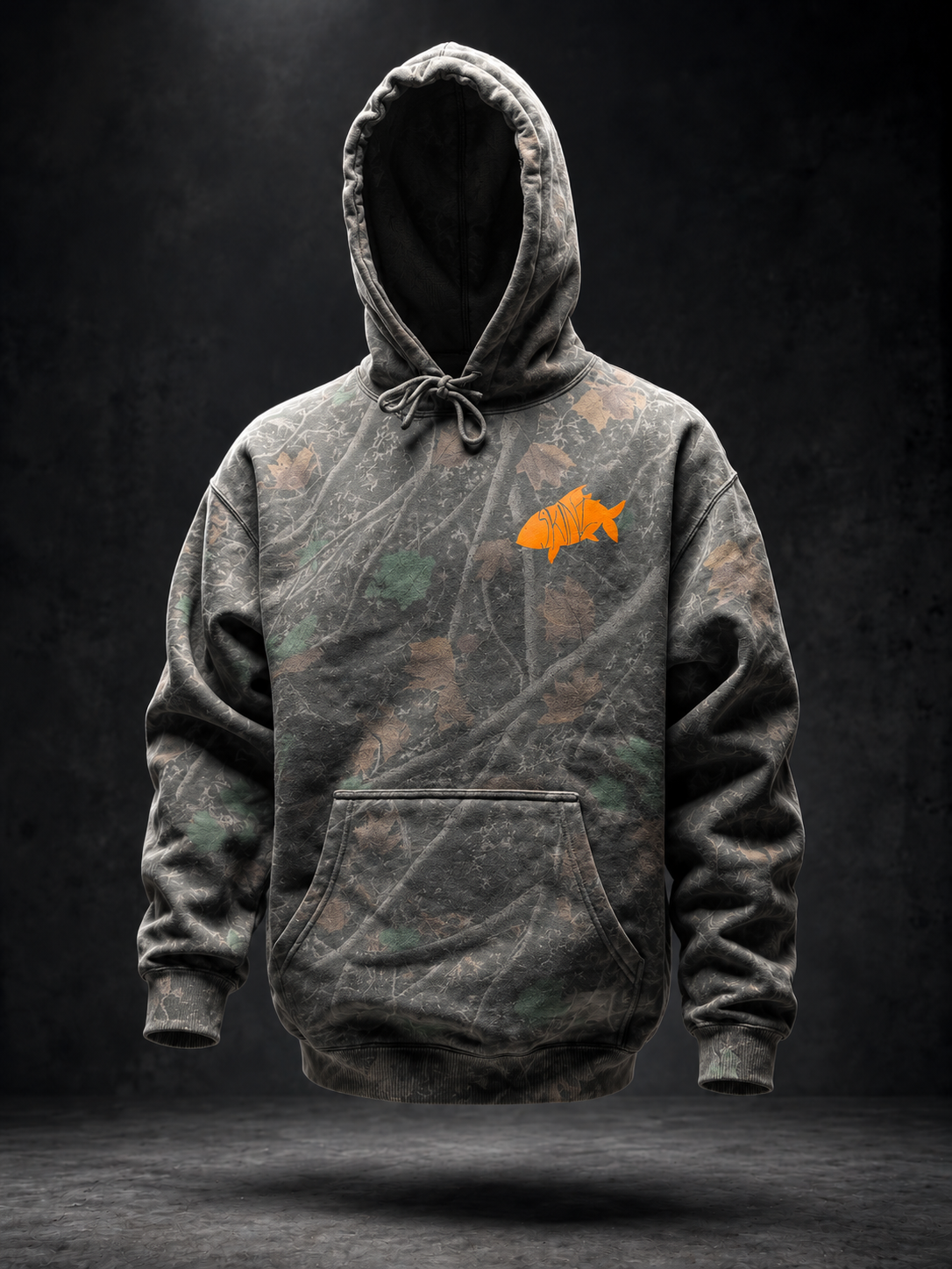 Front of a camo Backcountry Skinz hoodie