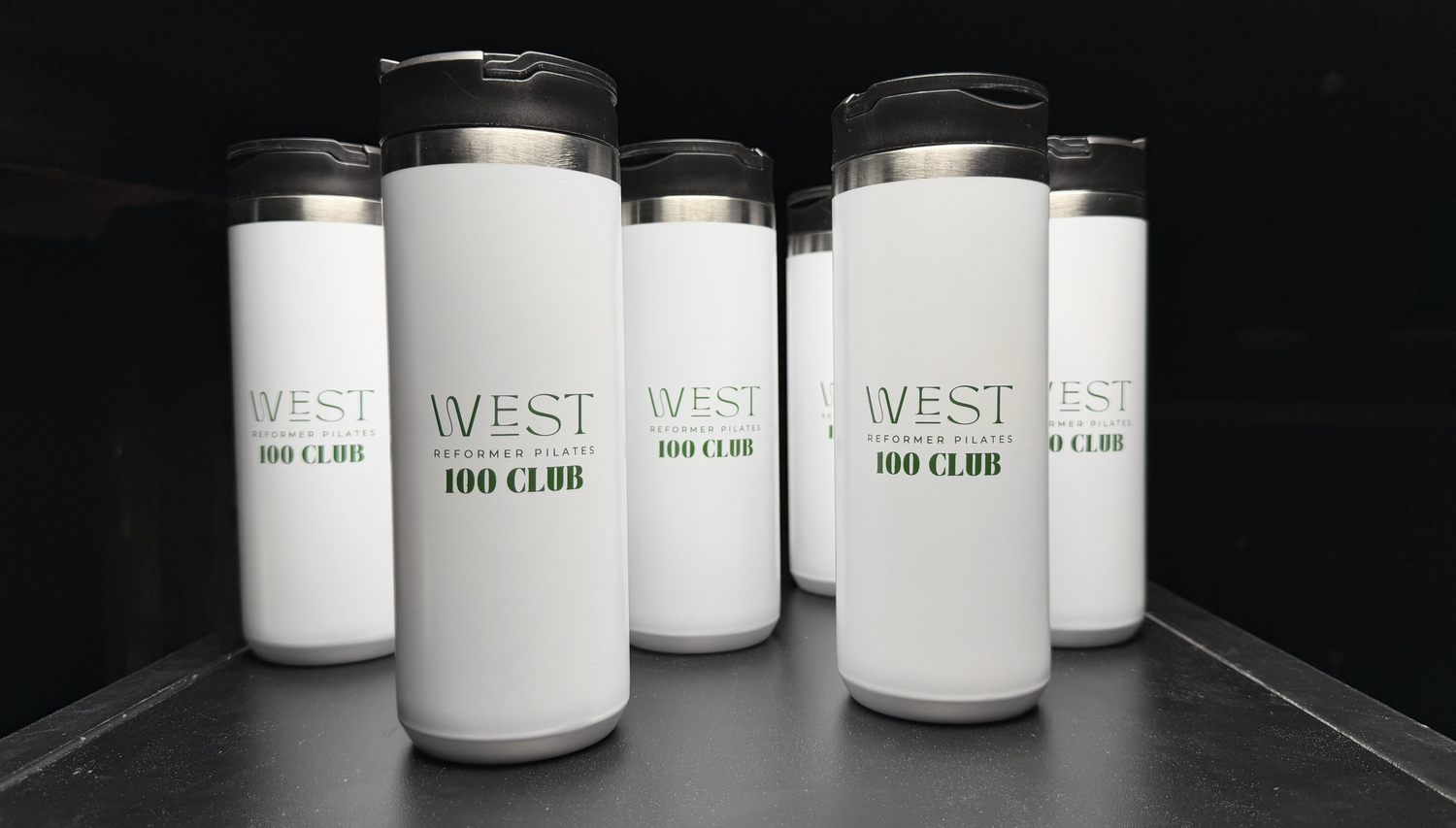 West Reformer Pilates 100 Club bottles