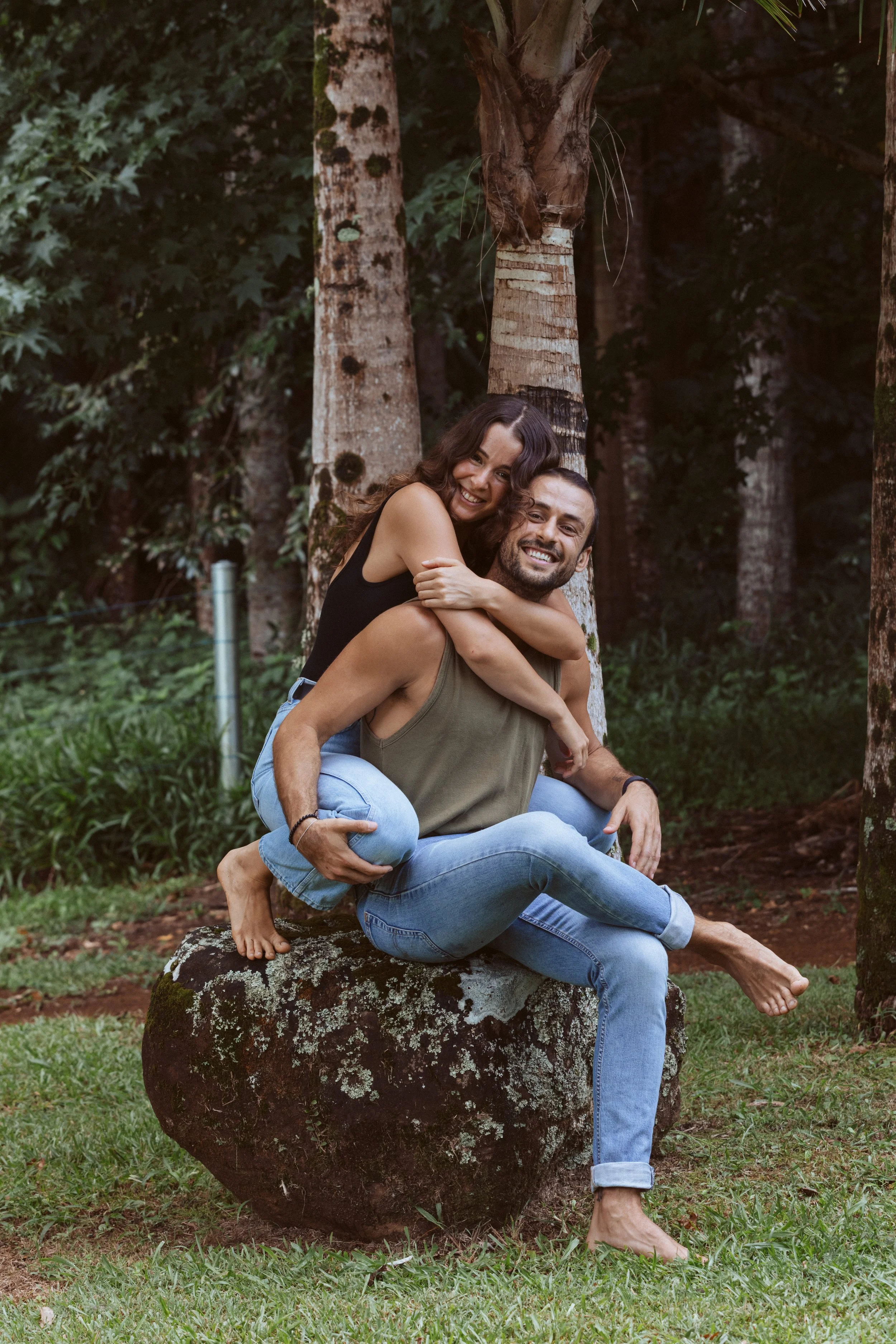 Shoval and Pablo offering Zenthai Shiatsu for couples at West End Yoga in Brisbane — a calm, floor-based bodywork session focused on connection and presence